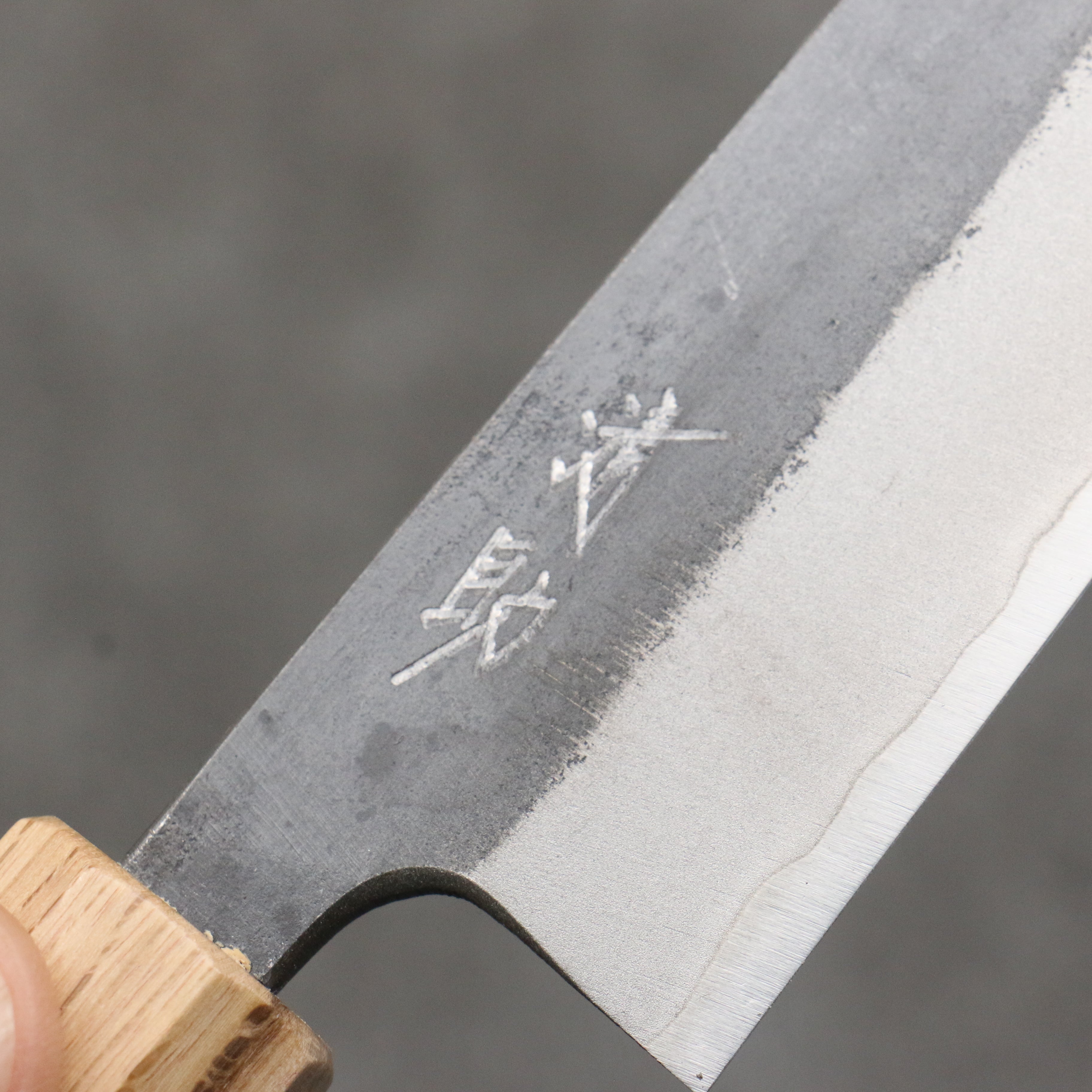 Seisuke Blue Steel No.2 Black Finished Kiritsuke Petty-Utility 150mm Purpleheart (Ferrule: Oak) Handle - Japanny - Best Japanese Knife