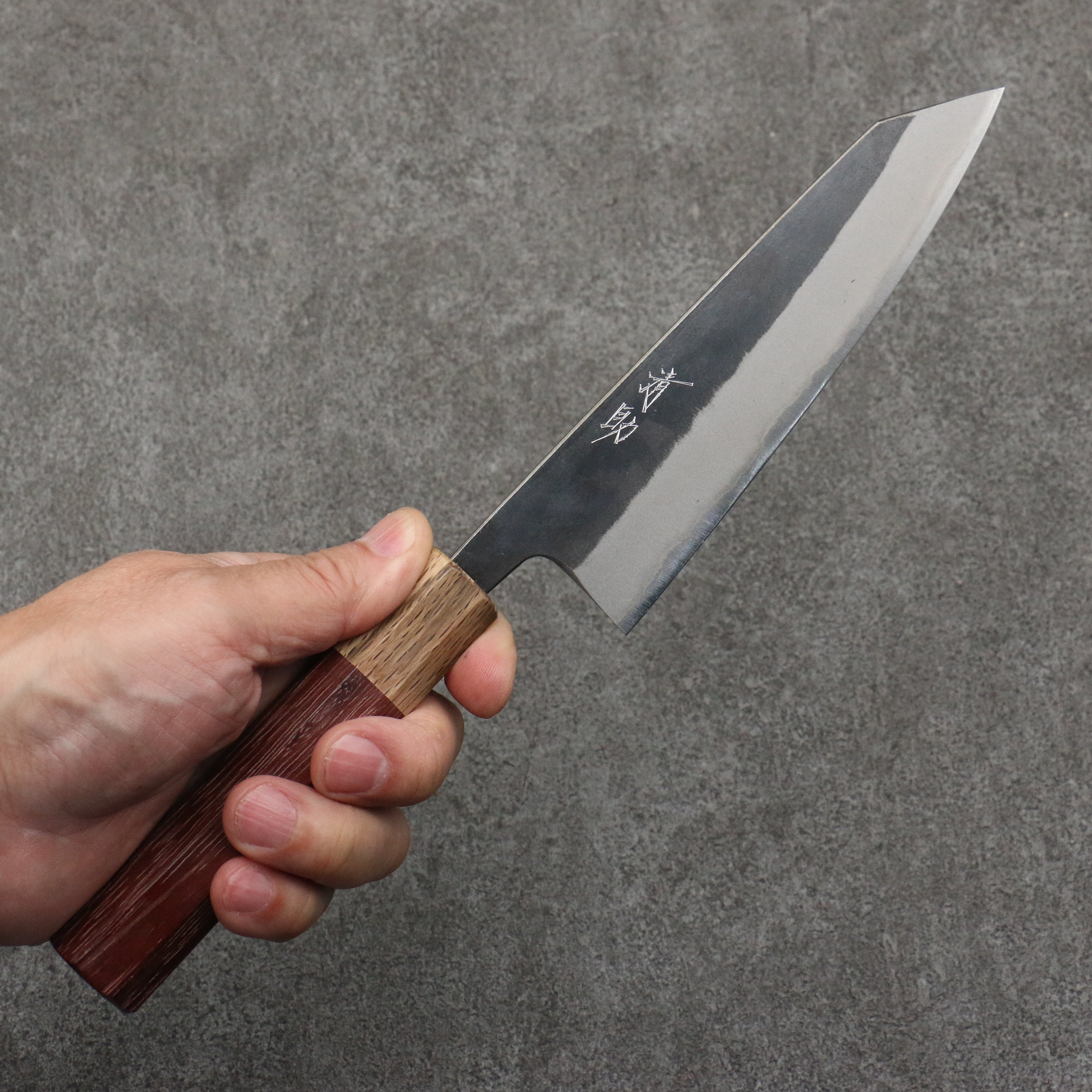 Seisuke Blue Steel No.2 Black Finished Small Bunka 150mm Purpleheart (Ferrule: Oak) Handle - Japanny - Best Japanese Knife