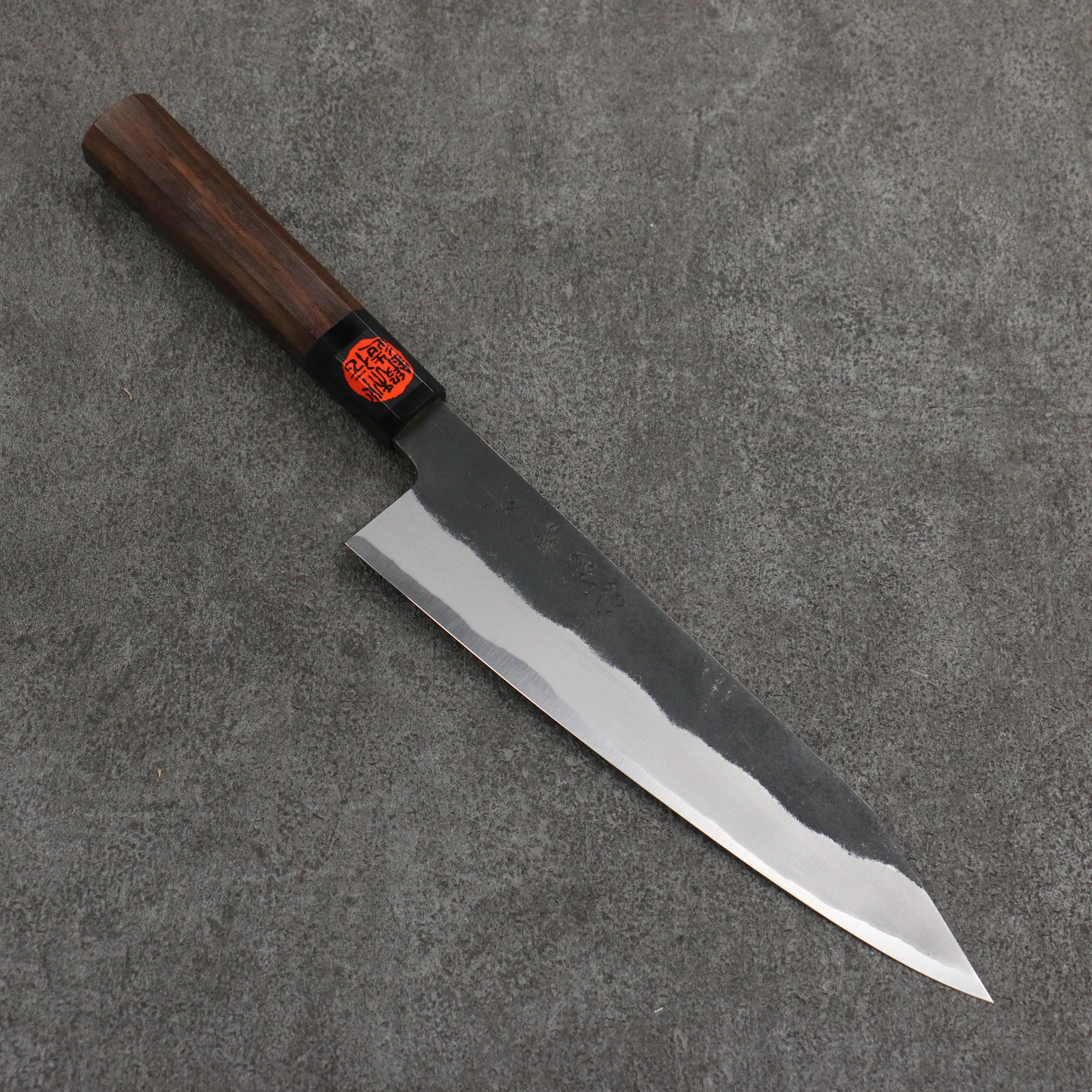 Shigeki Tanaka TEKKA Blue Steel No.2 Kurouchi Kiritsuke Gyuto 210mm Walnut Handle - Japanny - Best Japanese Knife