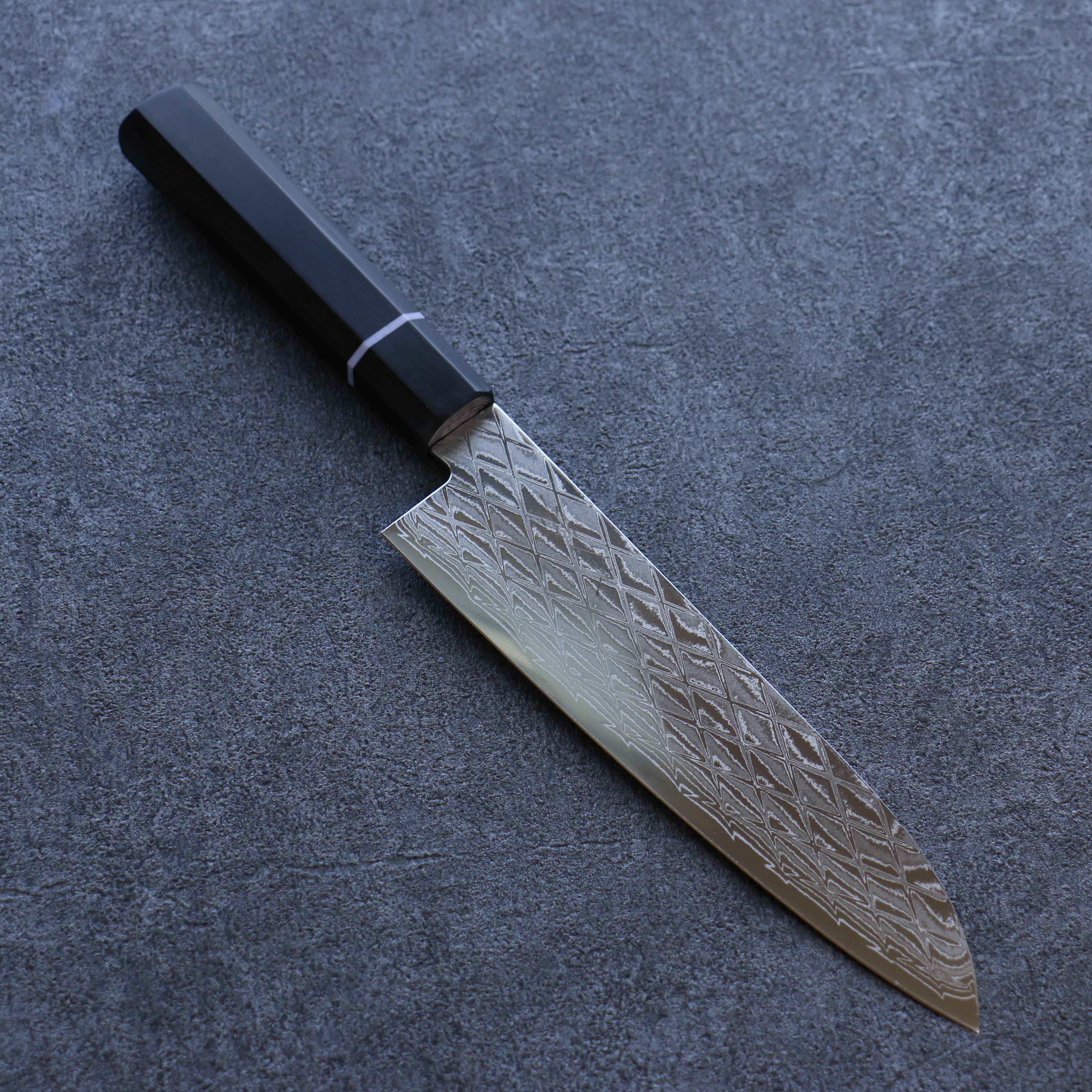 Seisuke AUS10 Mirror Crossed Santoku 180mm Black Pakka wood Handle - Japanny - Best Japanese Knife