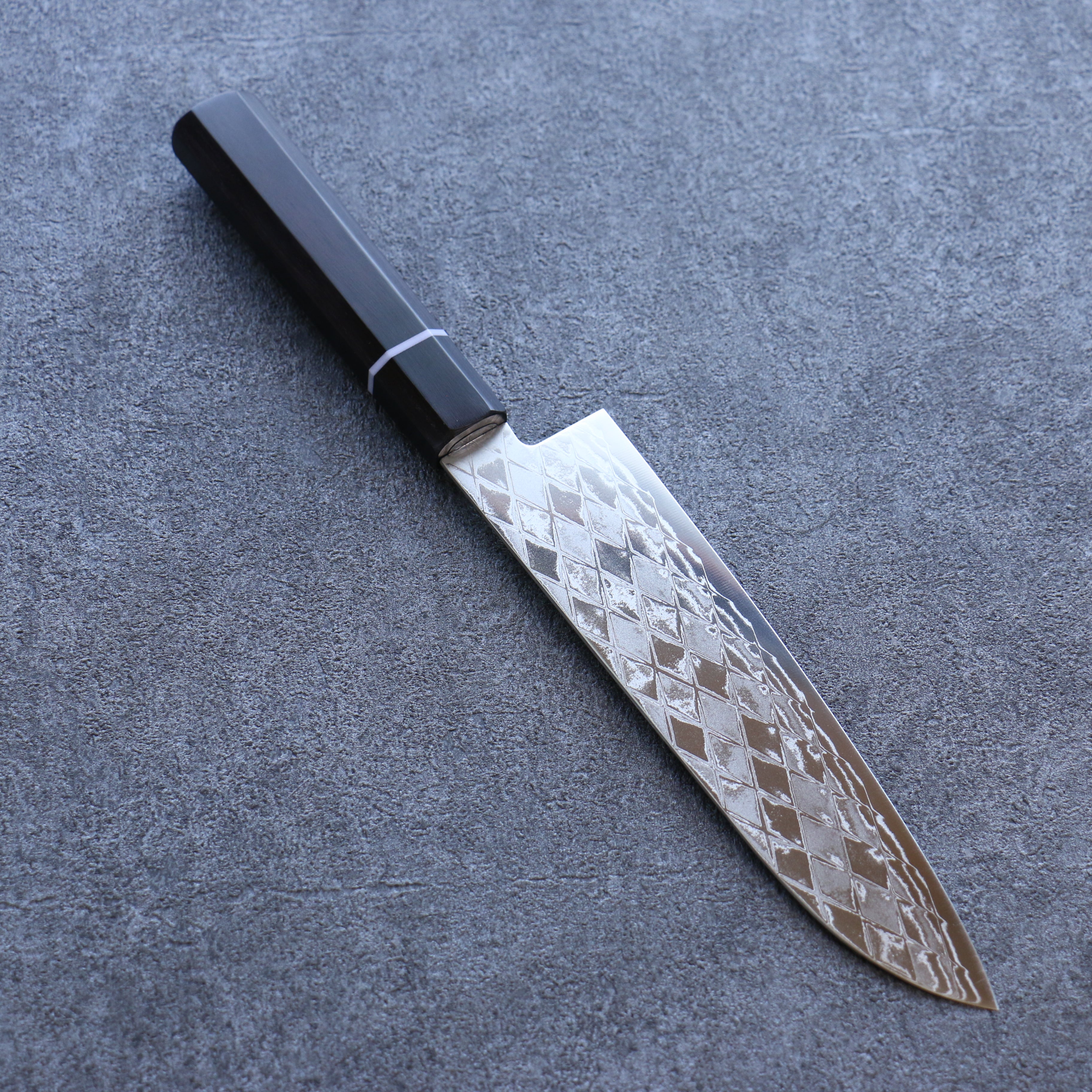 Seisuke AUS10 Mirror Crossed Santoku 180mm Black Pakka wood Handle - Japanny - Best Japanese Knife