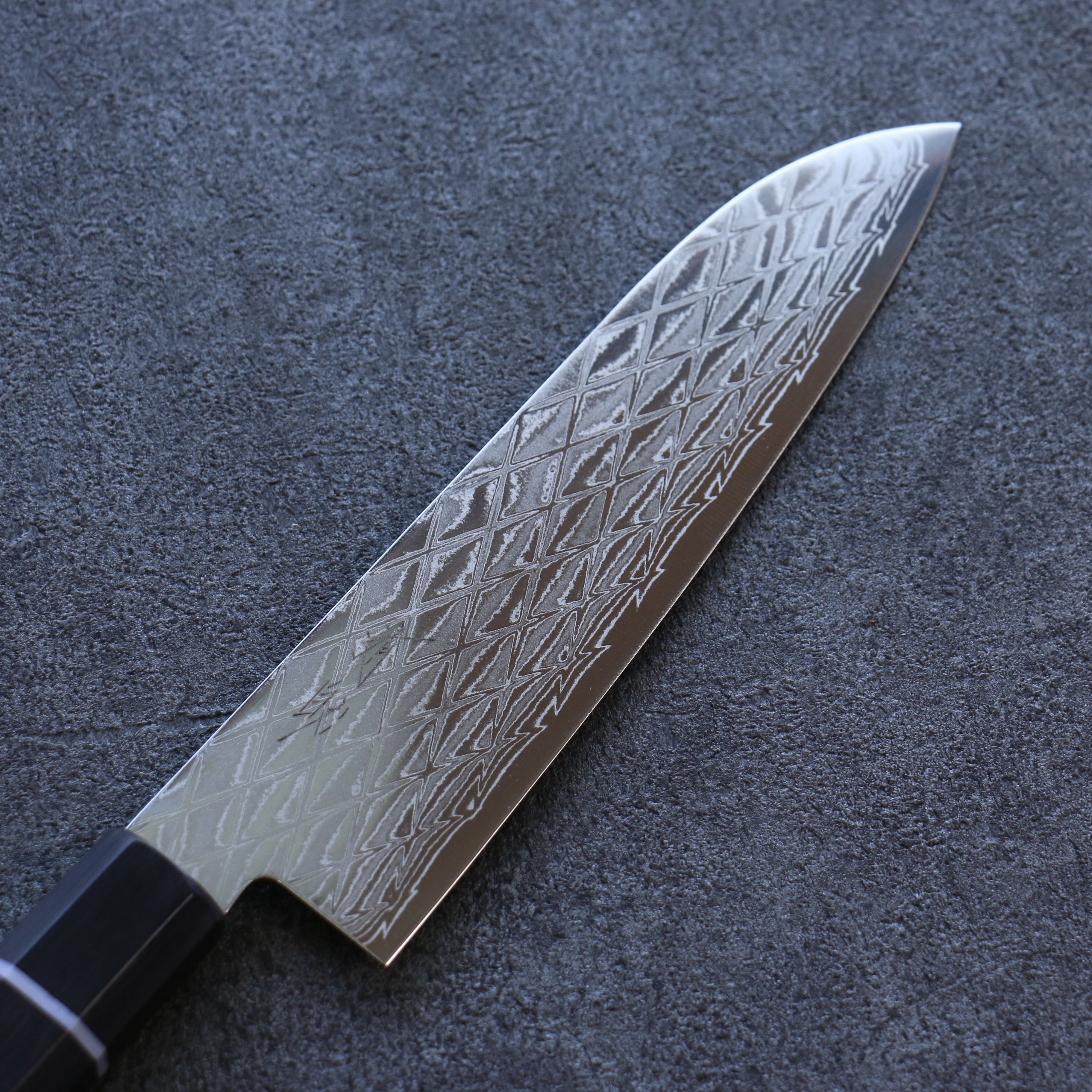 Seisuke AUS10 Mirror Crossed Santoku 180mm Black Pakka wood Handle - Japanny - Best Japanese Knife