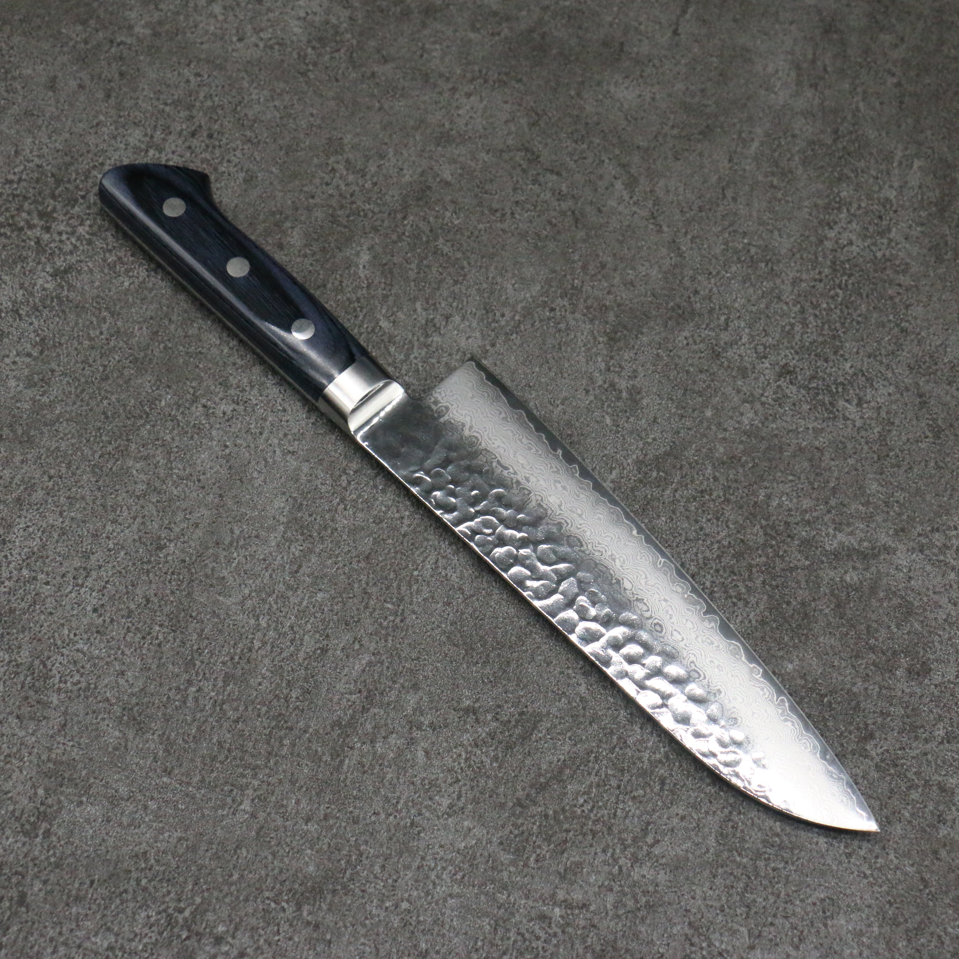 Seisuke Seiun VG10 33 Layer Damascus Santoku 180mm Navy blue Pakka wood Handle - Japanny - Best Japanese Knife