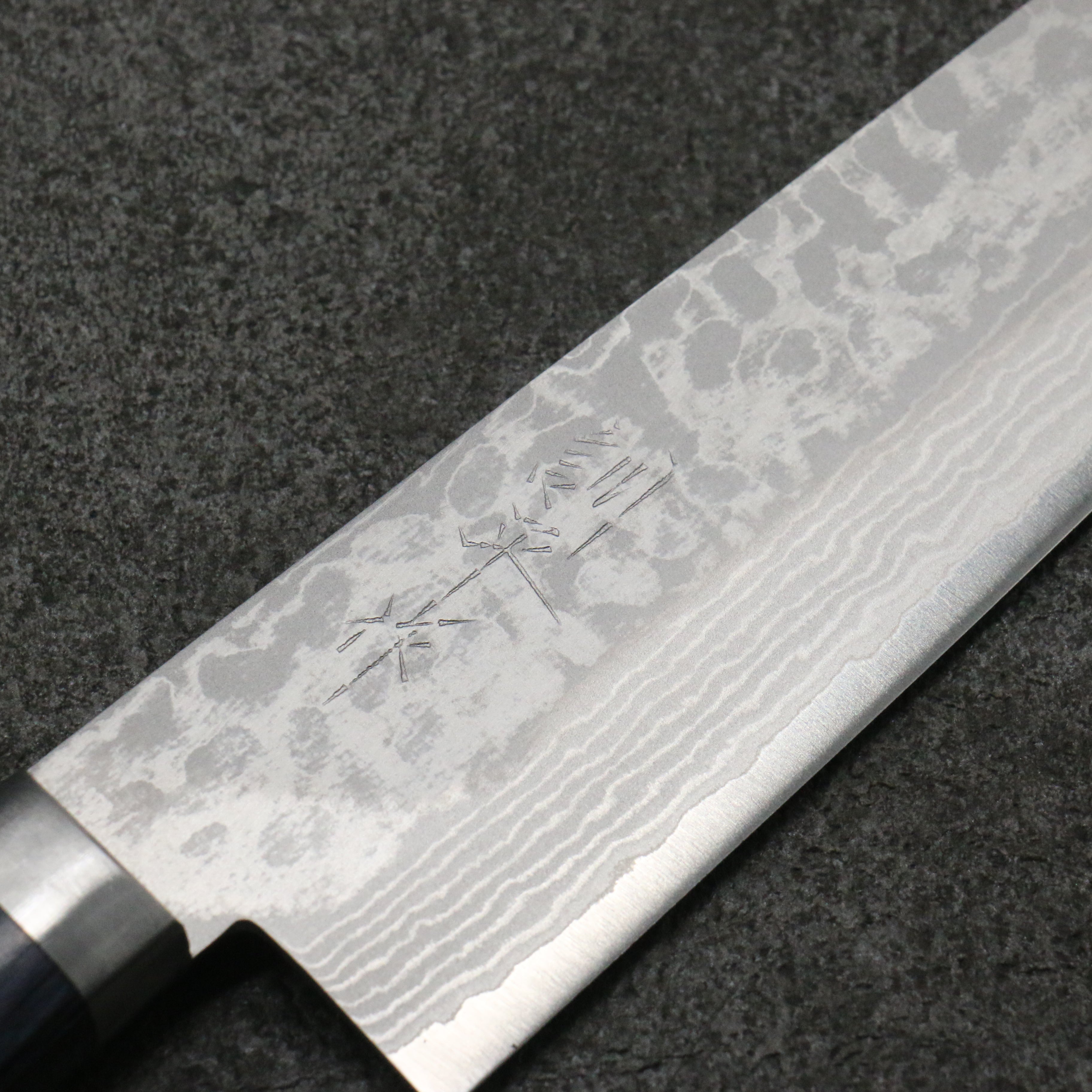 Kunihira Sairyu VG10 Damascus Gyuto 180mm Navy blue Pakka wood Handle - Japanny - Best Japanese Knife