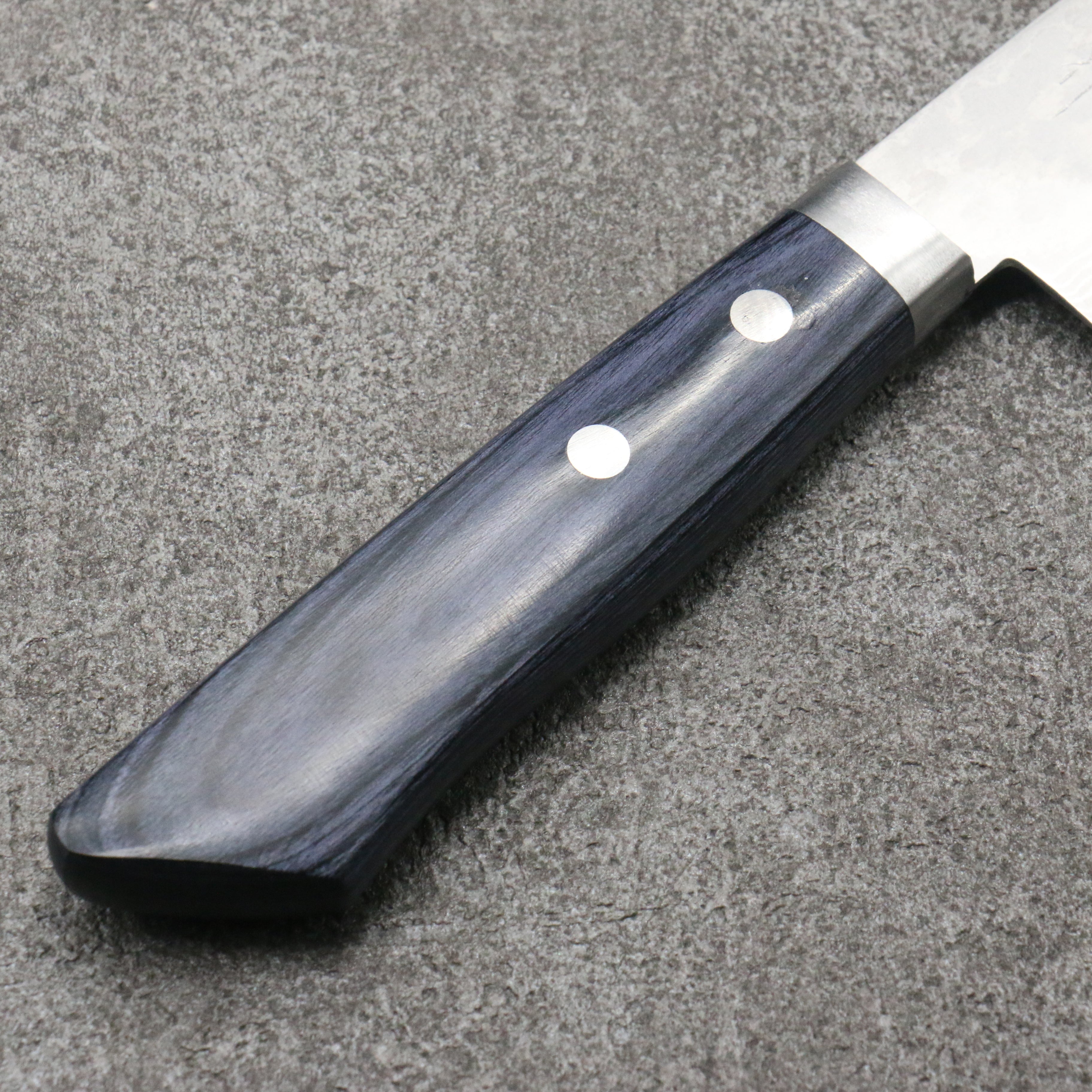 Kunihira Sairyu VG10 Damascus Gyuto 180mm Navy blue Pakka wood Handle - Japanny - Best Japanese Knife