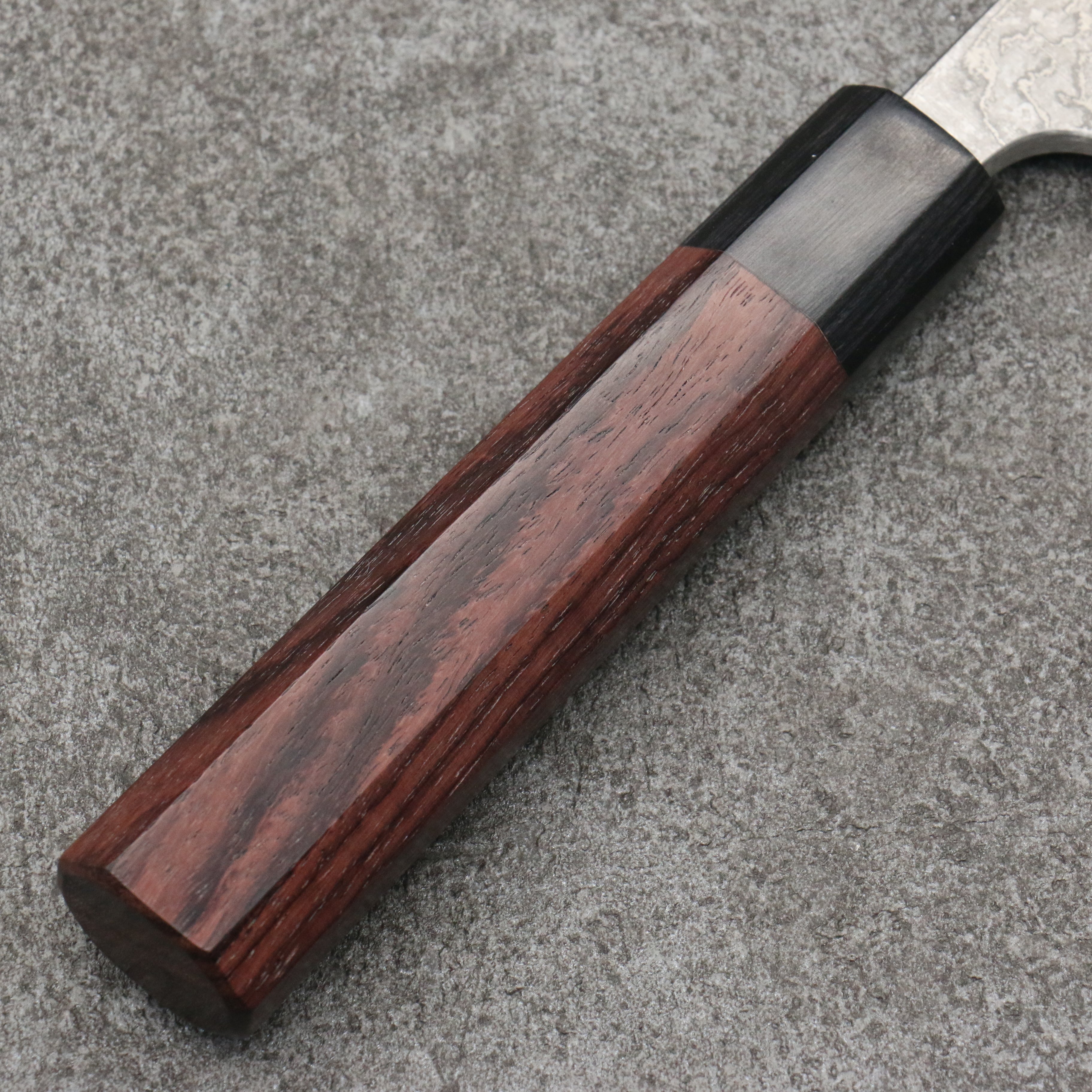 Nao Yamamoto VG10 Black Damascus Nakiri 165mm Shitan Handle - Japanny - Best Japanese Knife