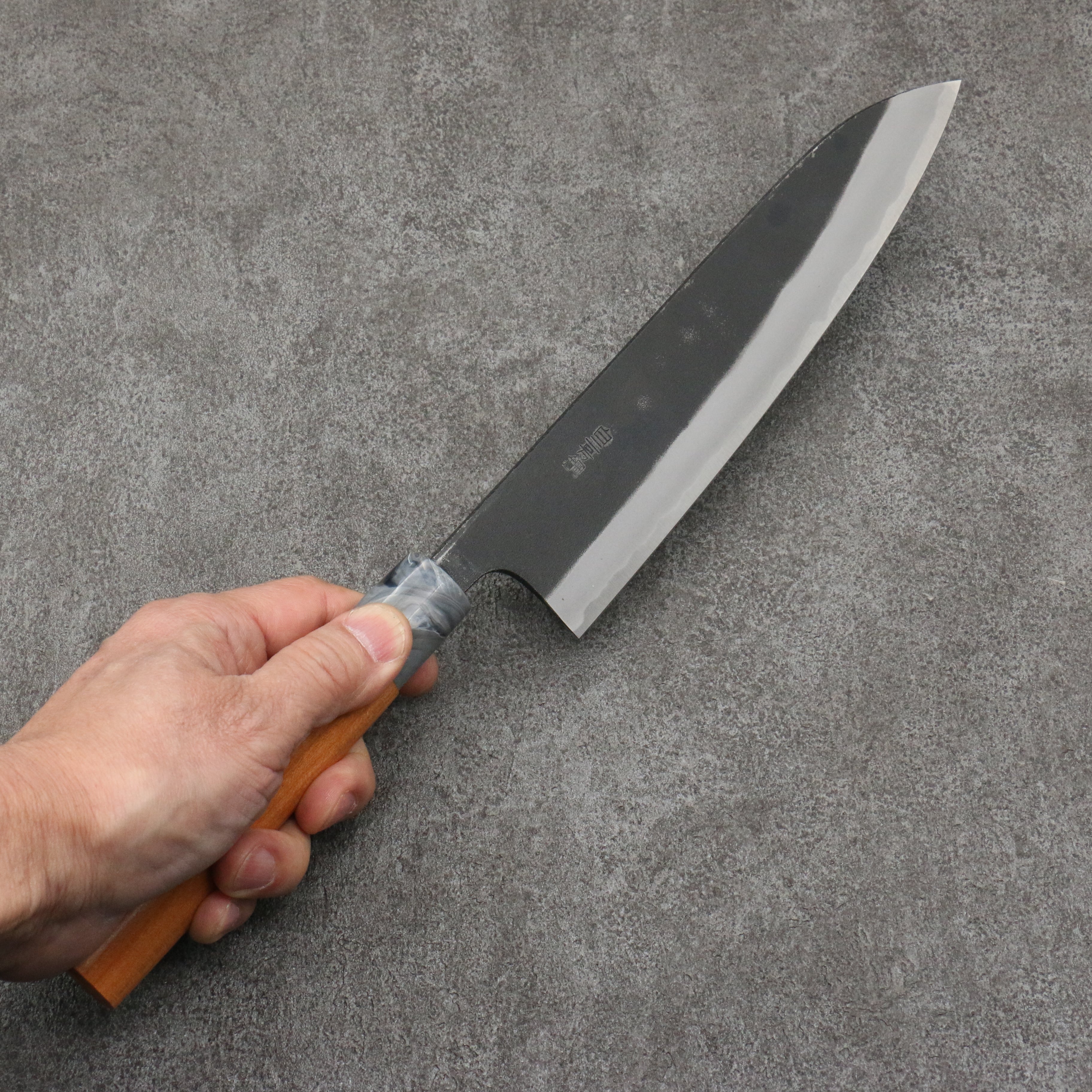 Nao Yamamoto White Steel No.2 Kurouchi Gyuto 210mm Cherry Tree Handle - Japanny - Best Japanese Knife