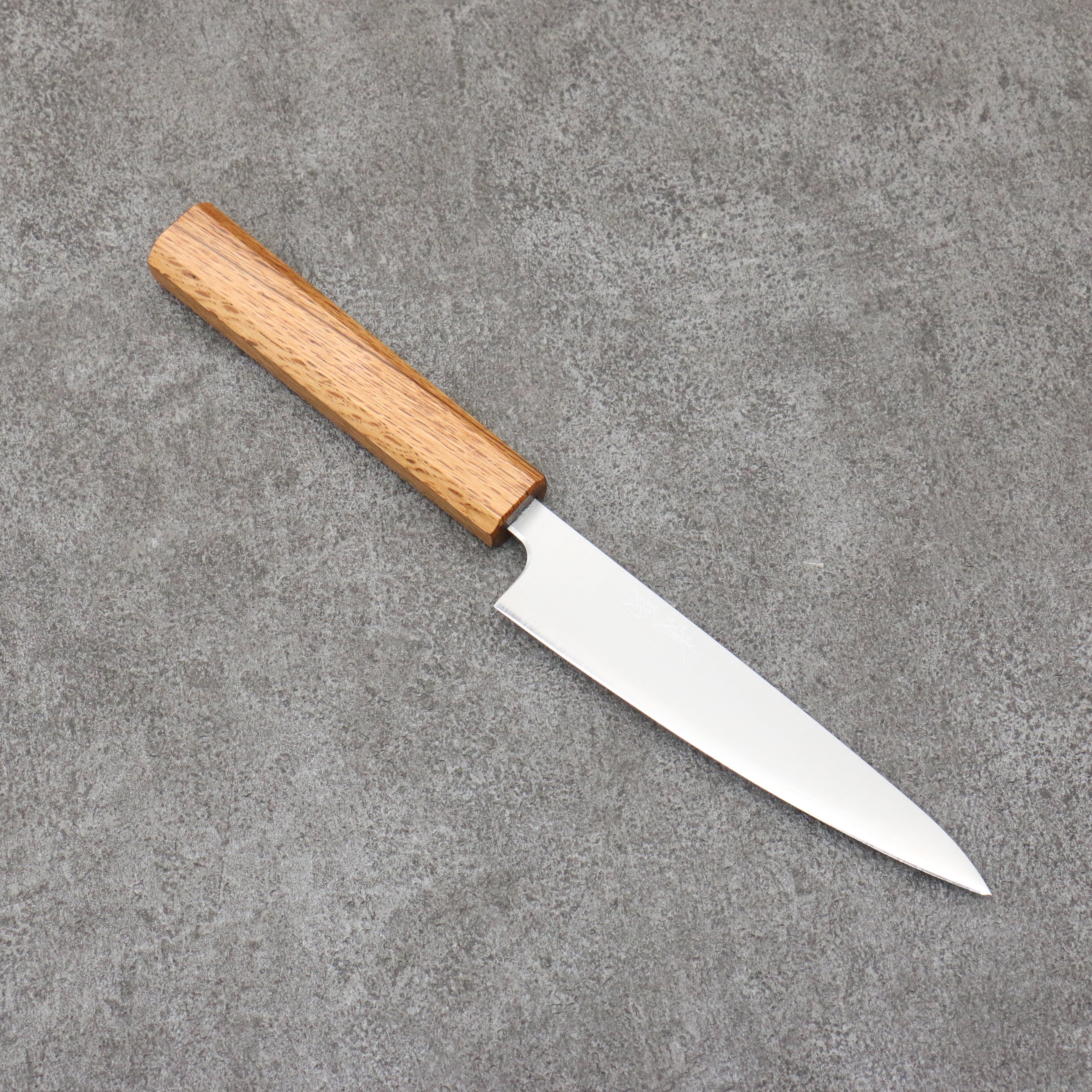 Seisuke Silver Steel No.3 Migaki Polish Finish Petty-Utility 135mm White Oak Handle - Japanny - Best Japanese Knife