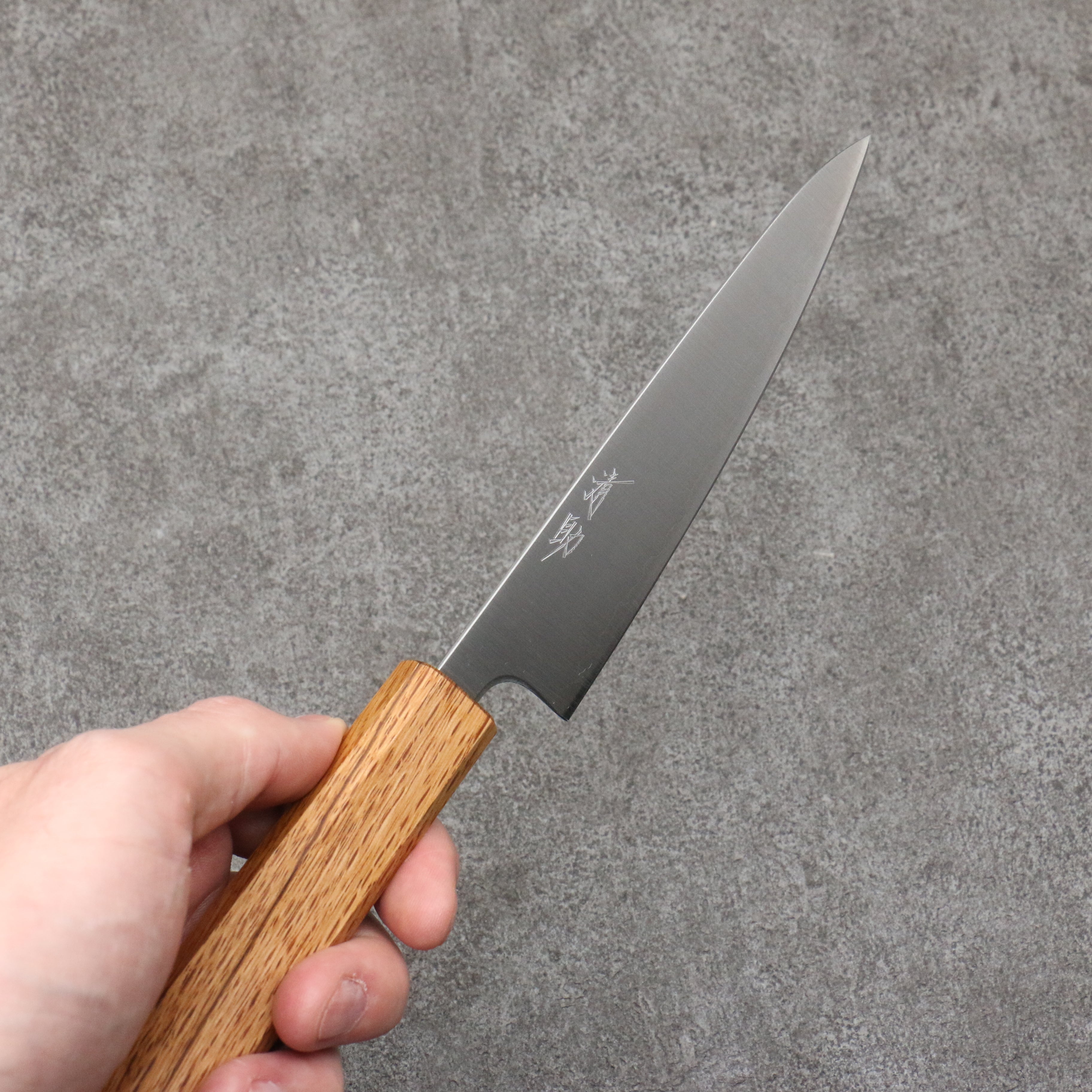 Seisuke Silver Steel No.3 Migaki Polish Finish Petty-Utility 135mm White Oak Handle - Japanny - Best Japanese Knife