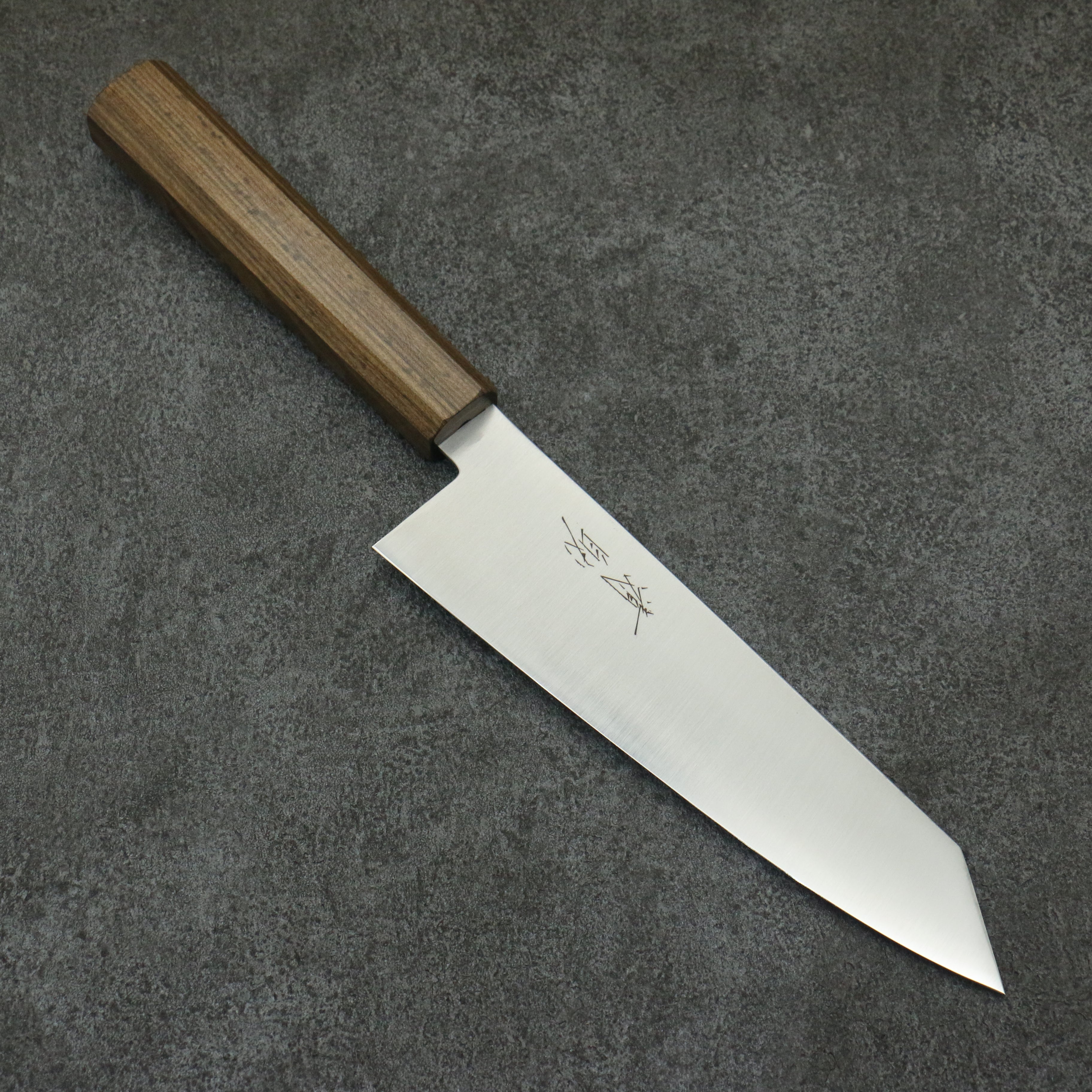 Seisuke Stainless Steel Kiritsuke Santoku 180mm Sandalwood (grey) Handle - Japanny - Best Japanese Knife