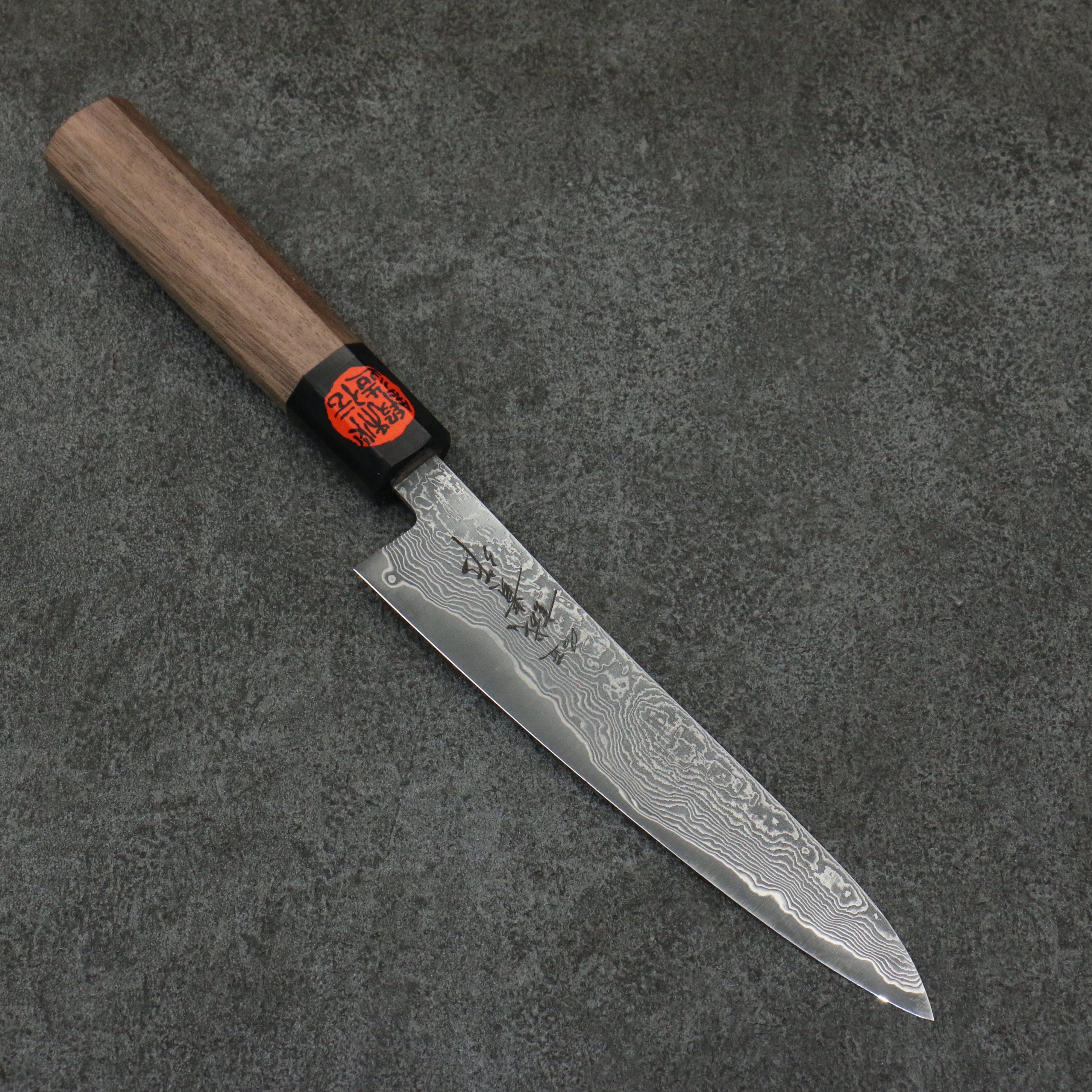 Shigeki Tanaka Harukaze SG2 Damascus Petty-Utility 150mm Walnut Handle - Japanny - Best Japanese Knife