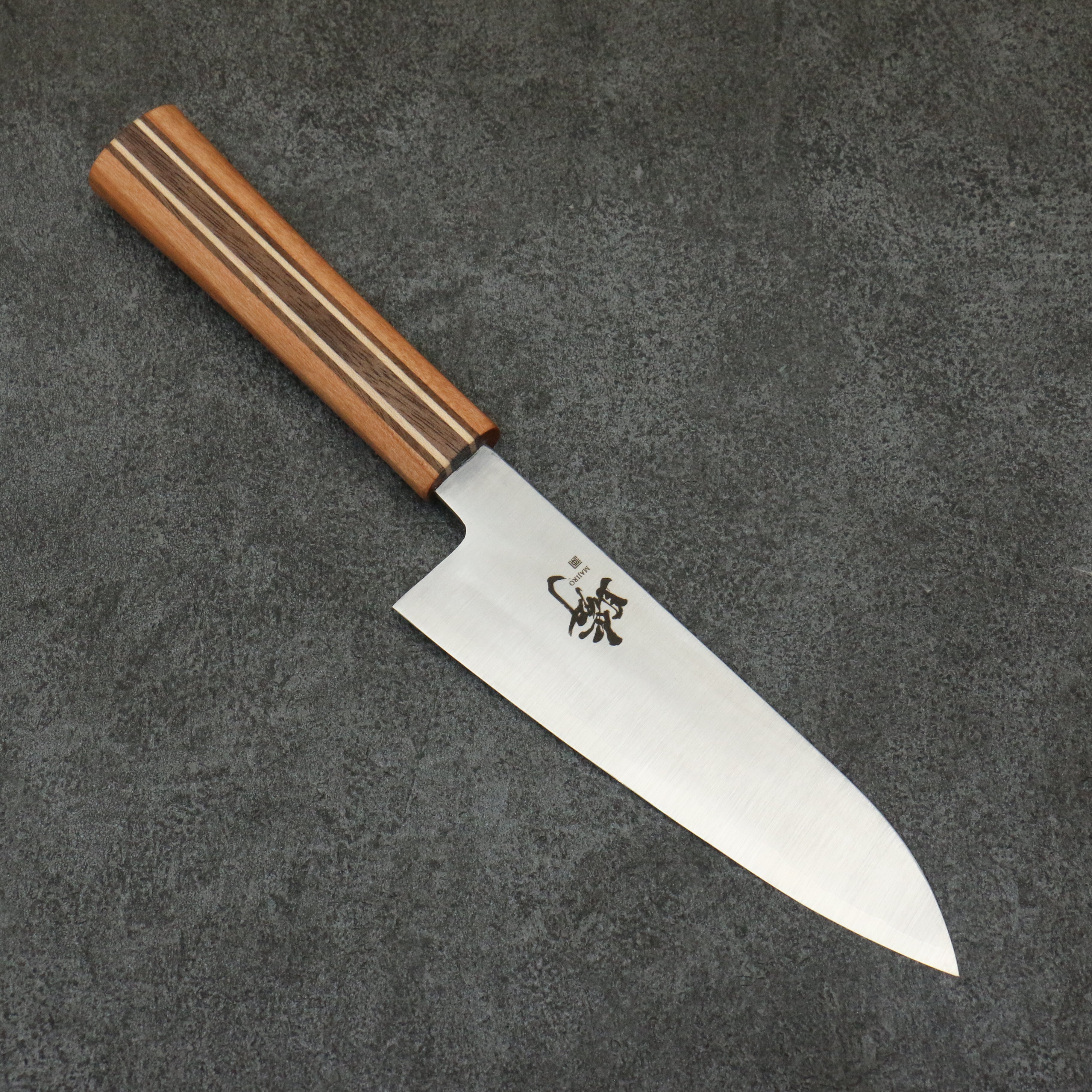 Shigeki Tanaka Majiro Silver Steel No.3 Santoku 165mm Maple, Cherry, Walnut Handle - Japanny - Best Japanese Knife
