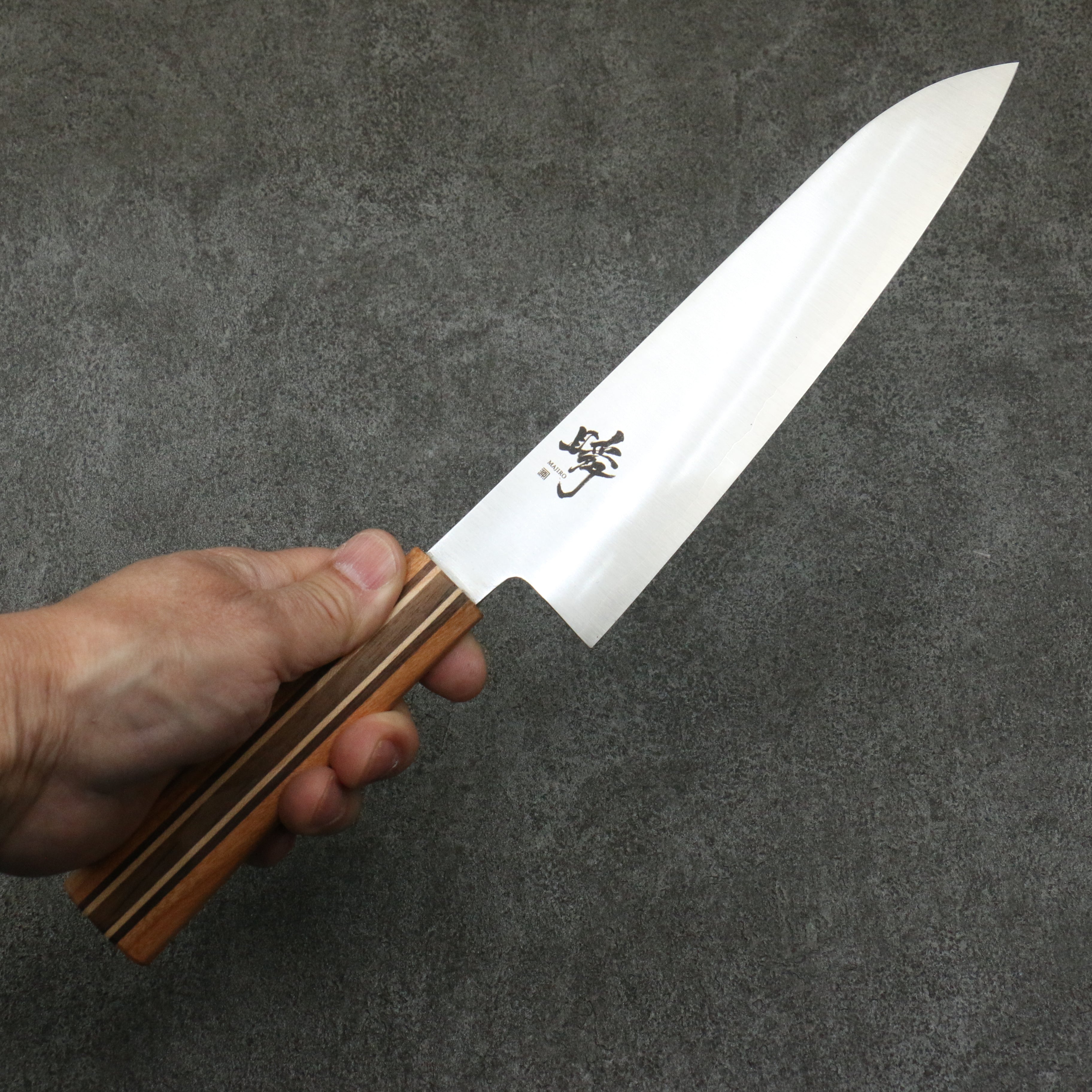 Shigeki Tanaka Majiro Silver Steel No.3 Gyuto 190mm Maple, Cherry, Walnut Handle - Japanny - Best Japanese Knife
