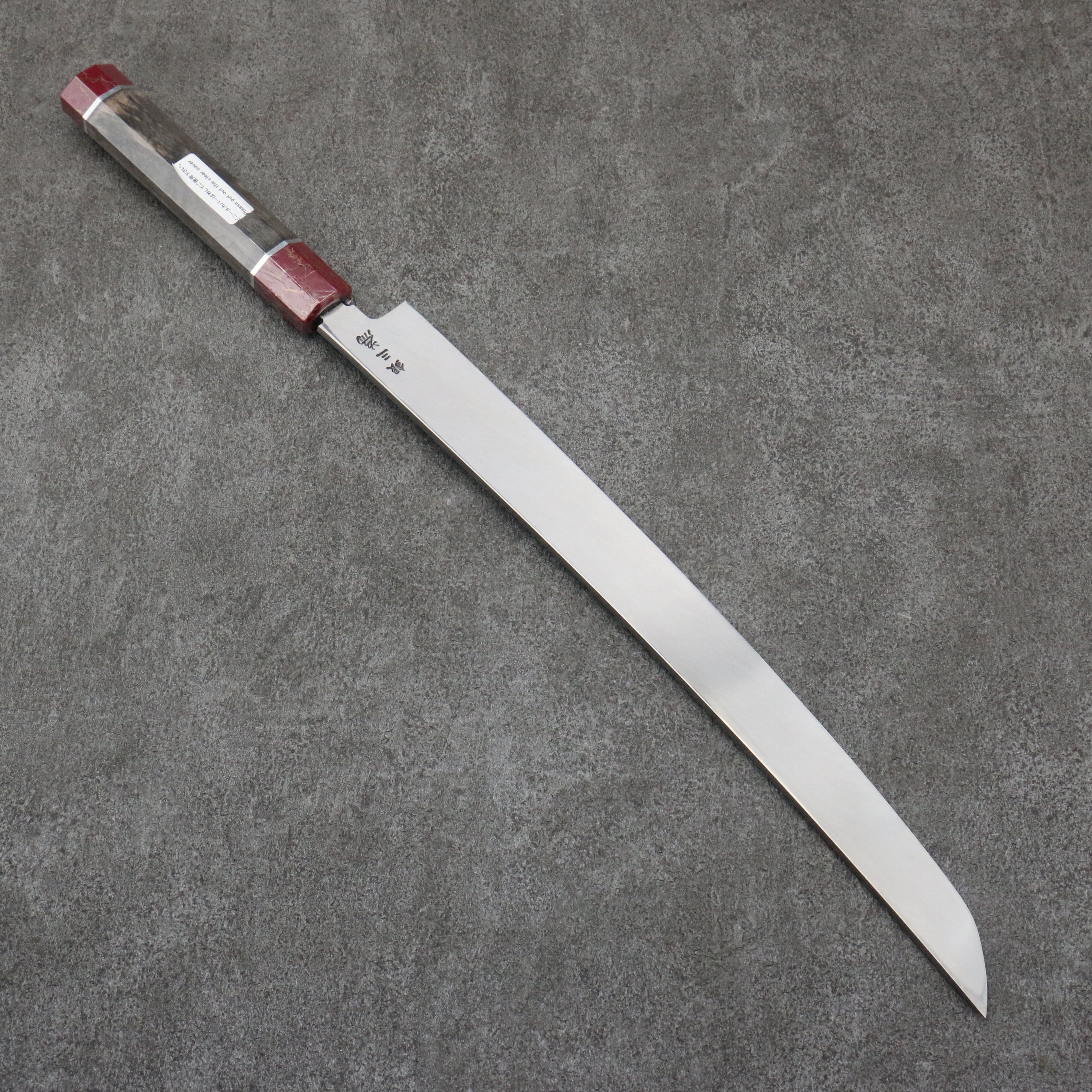 Sakai Takayuki Zangetsu Silver Steel No.3 Sakimaru Yanagiba 330mm Stabilized wood Handle with Sheath - Japanny - Best Japanese Knife