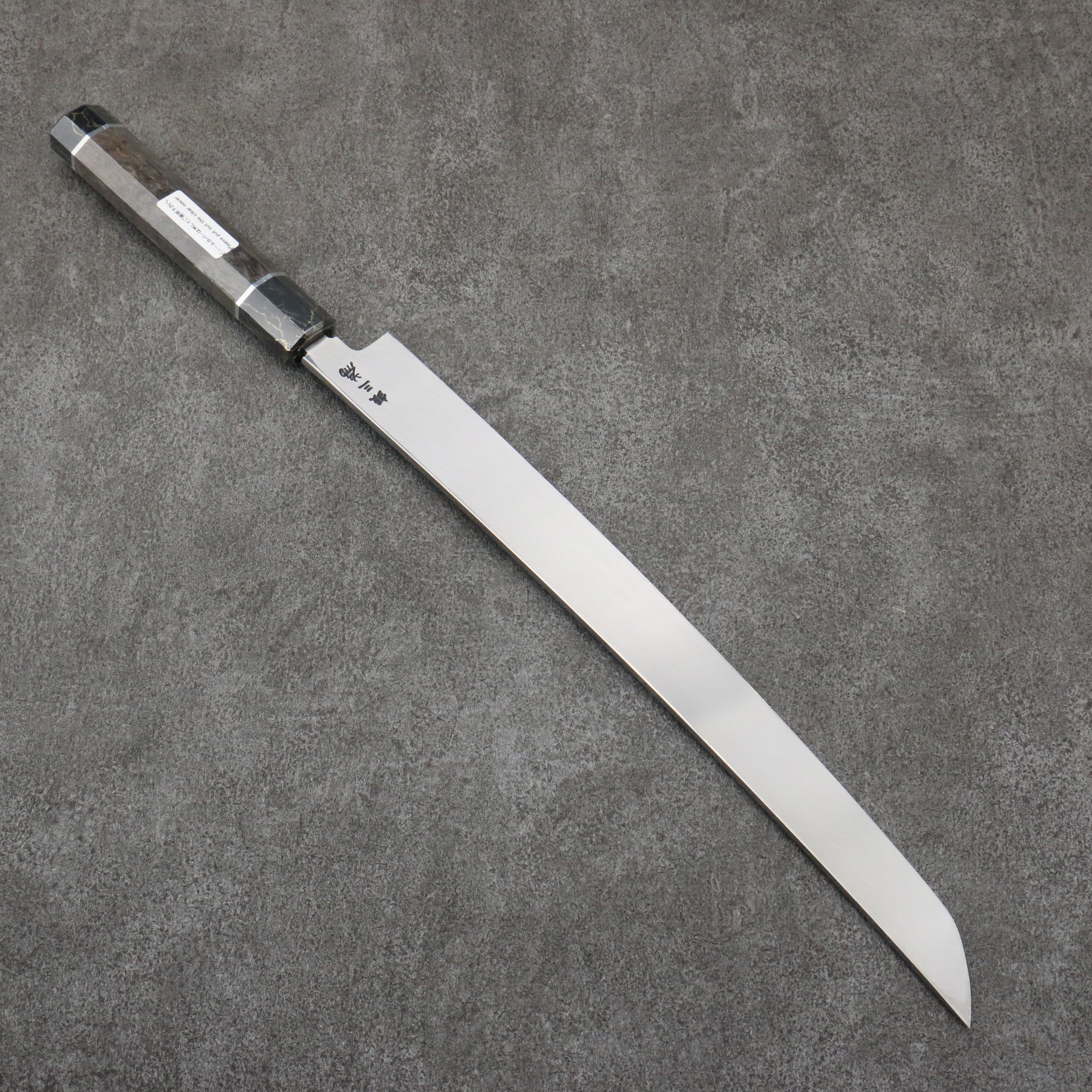 Sakai Takayuki Zangetsu Silver Steel No.3 Sakimaru Yanagiba 330mm Stabilized wood Handle with Sheath - Japanny - Best Japanese Knife