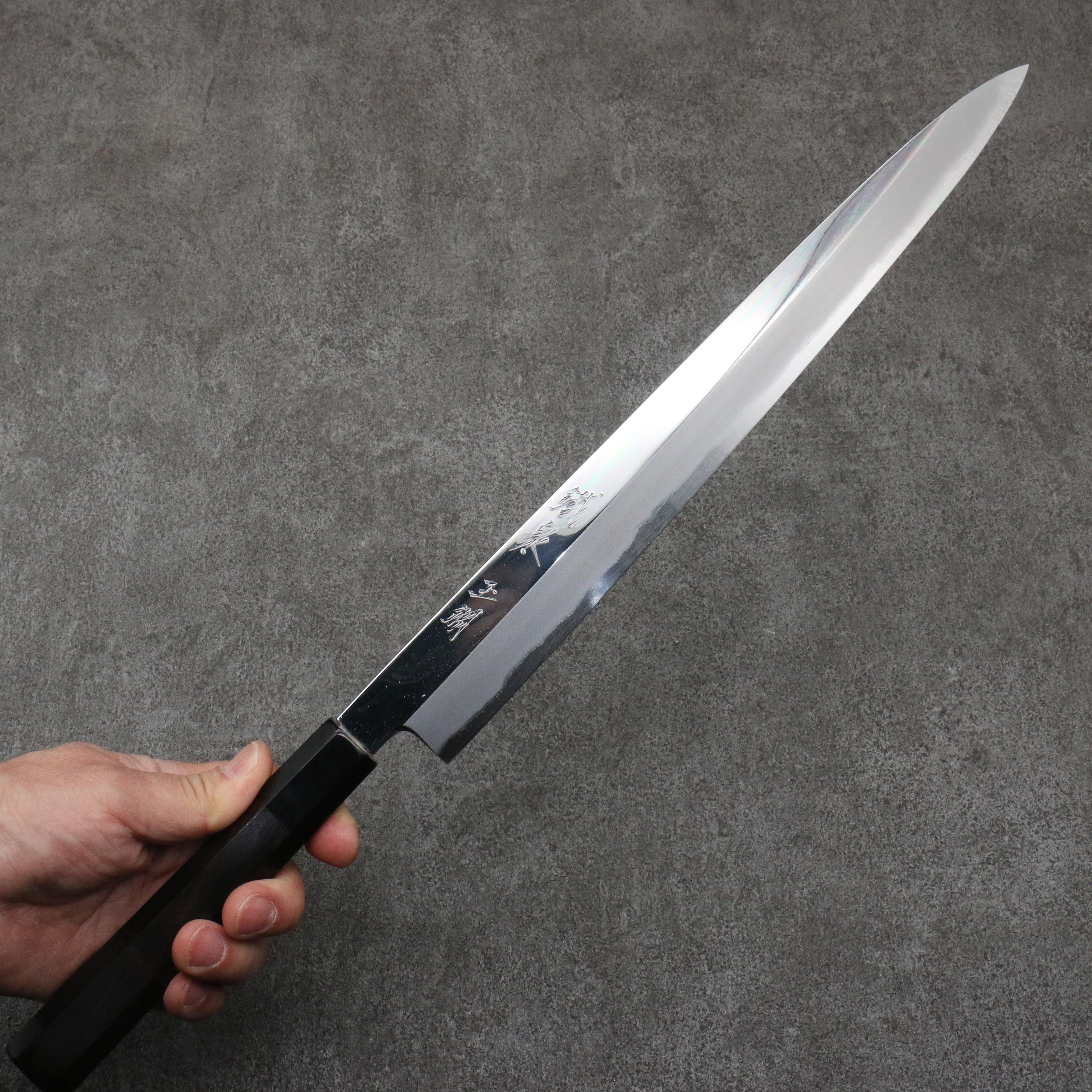 Tessen by Tanaka Tamahagane Yanagiba 315mm Ebony Wood Handle with Sheath - Japanny - Best Japanese Knife