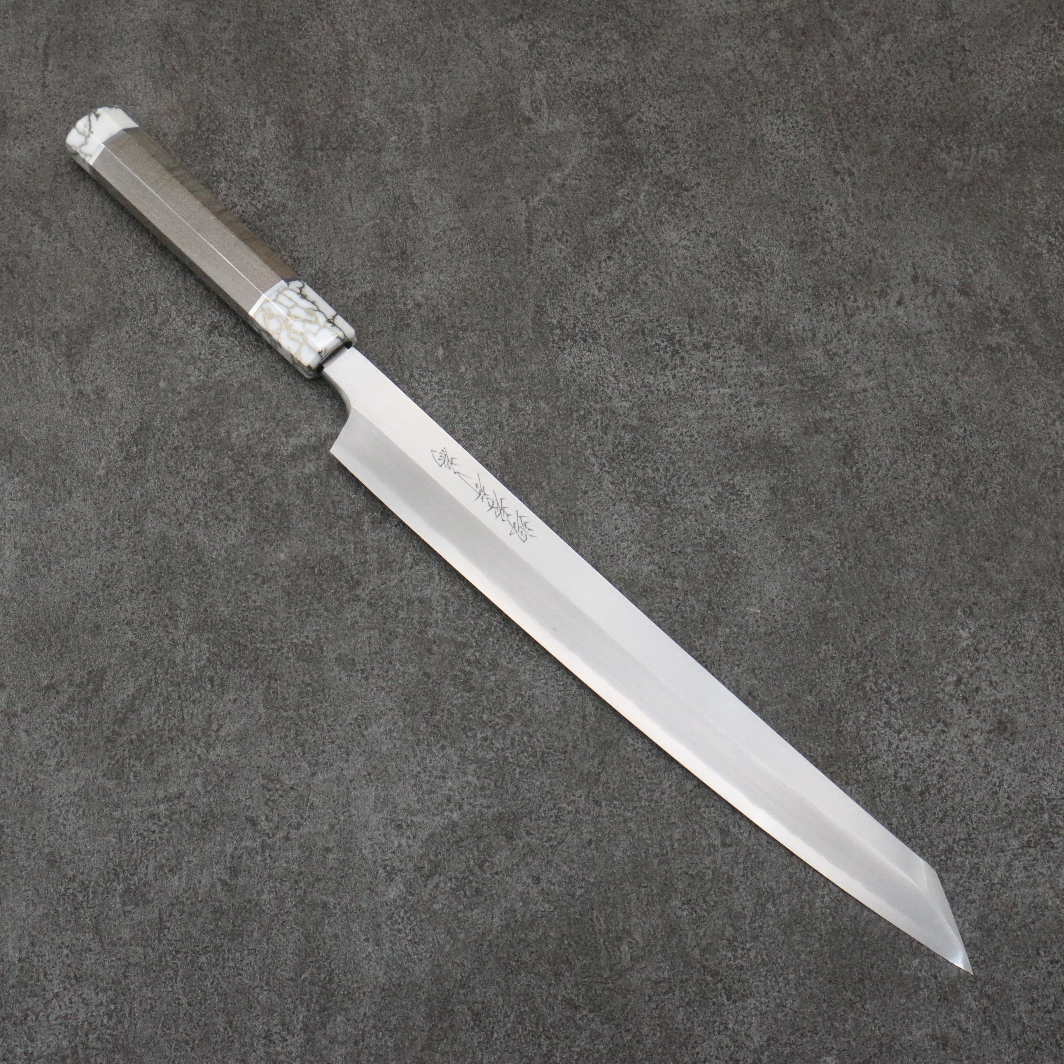 Sakai Takayuki Chef Series Hien Silver Steel No.3 Kiritsuke Yanagiba 300mm Stabilized wood (White Ferrule and End Cap) Handle with Sheath - Japanny - Best Japanese Knife