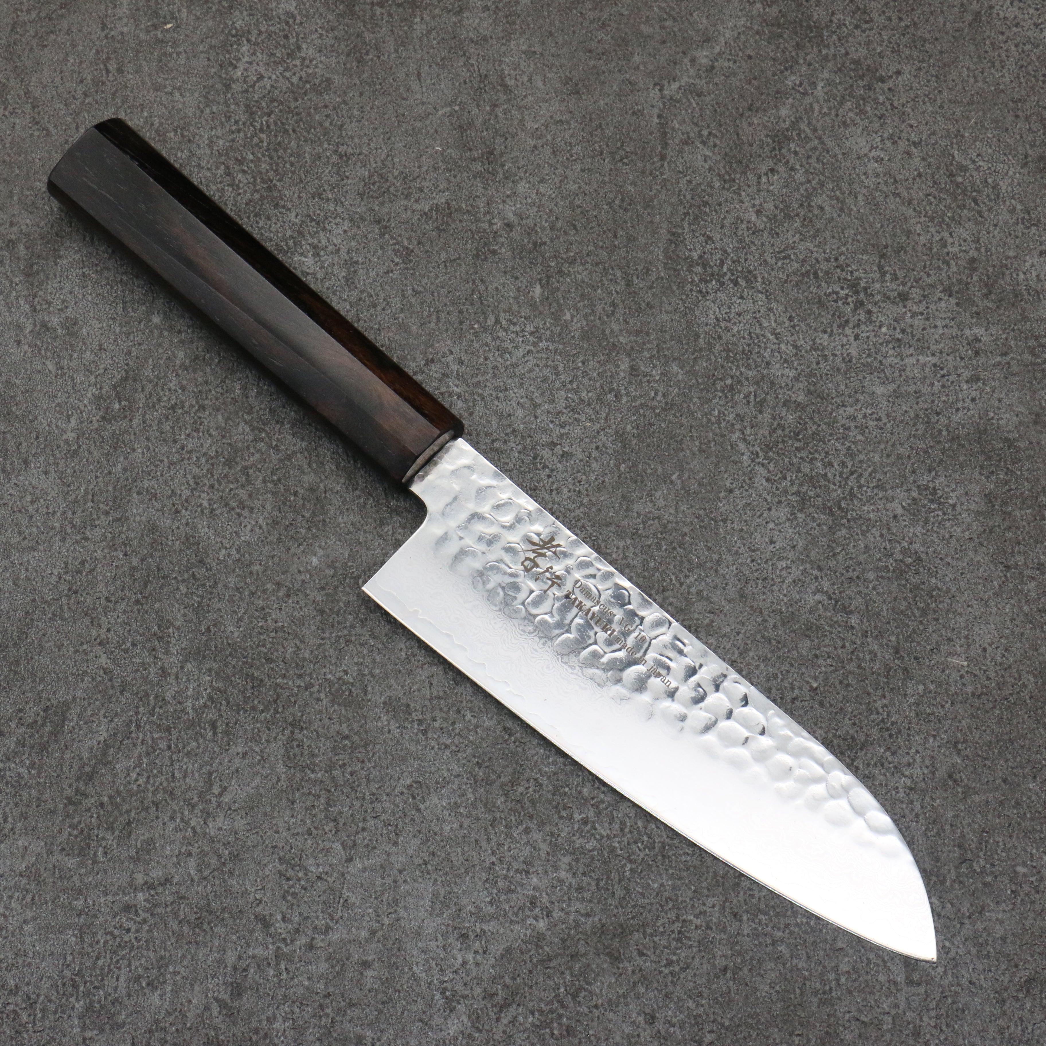 Sakai Takayuki VG10 33 Layer Damascus Santoku 170mm Ebony(6 sided teardrop) Handle - Japanny - Best Japanese Knife