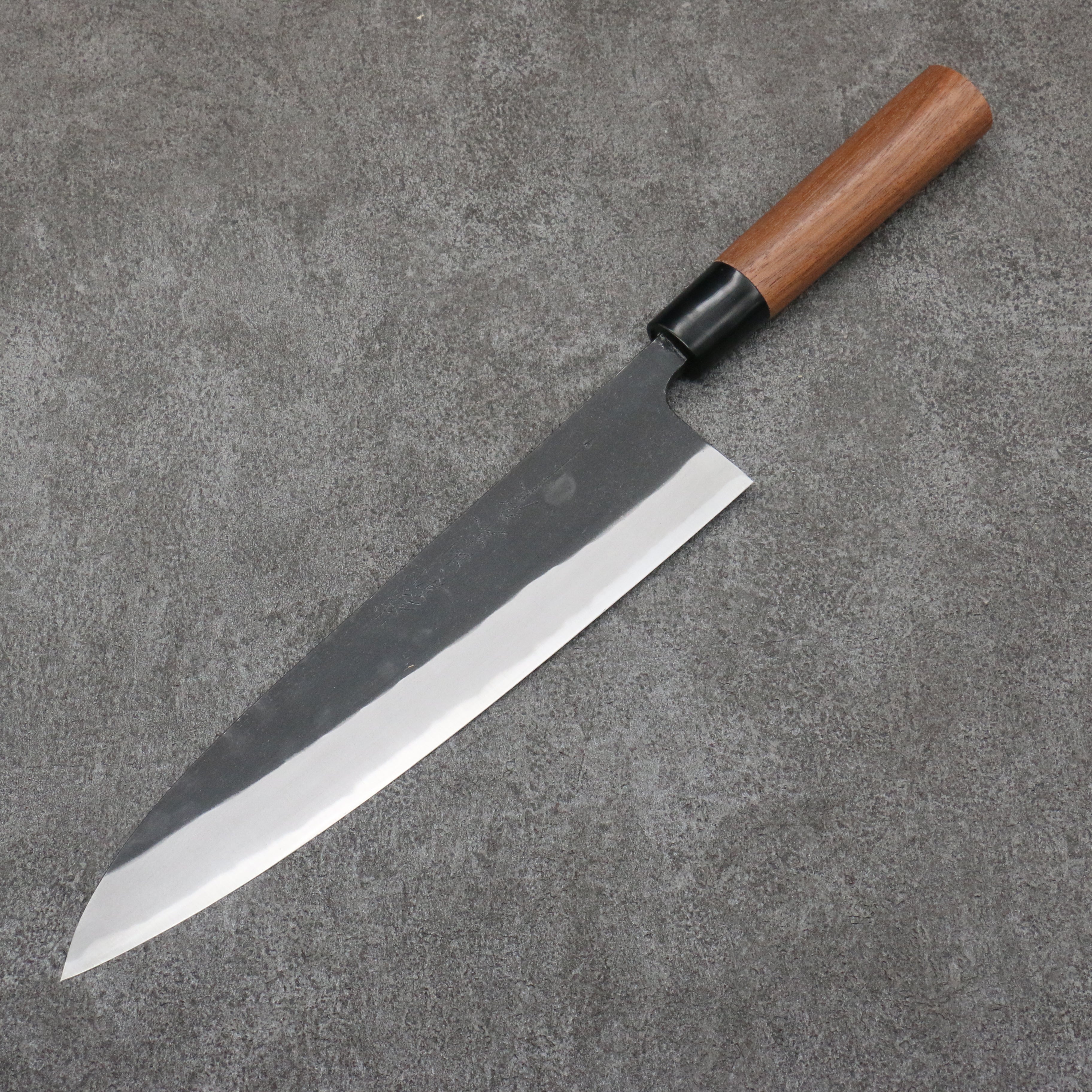 Nao Yamamoto Blue Steel Kurouchi Gyuto 240mm Walnut Handle - Japanny - Best Japanese Knife