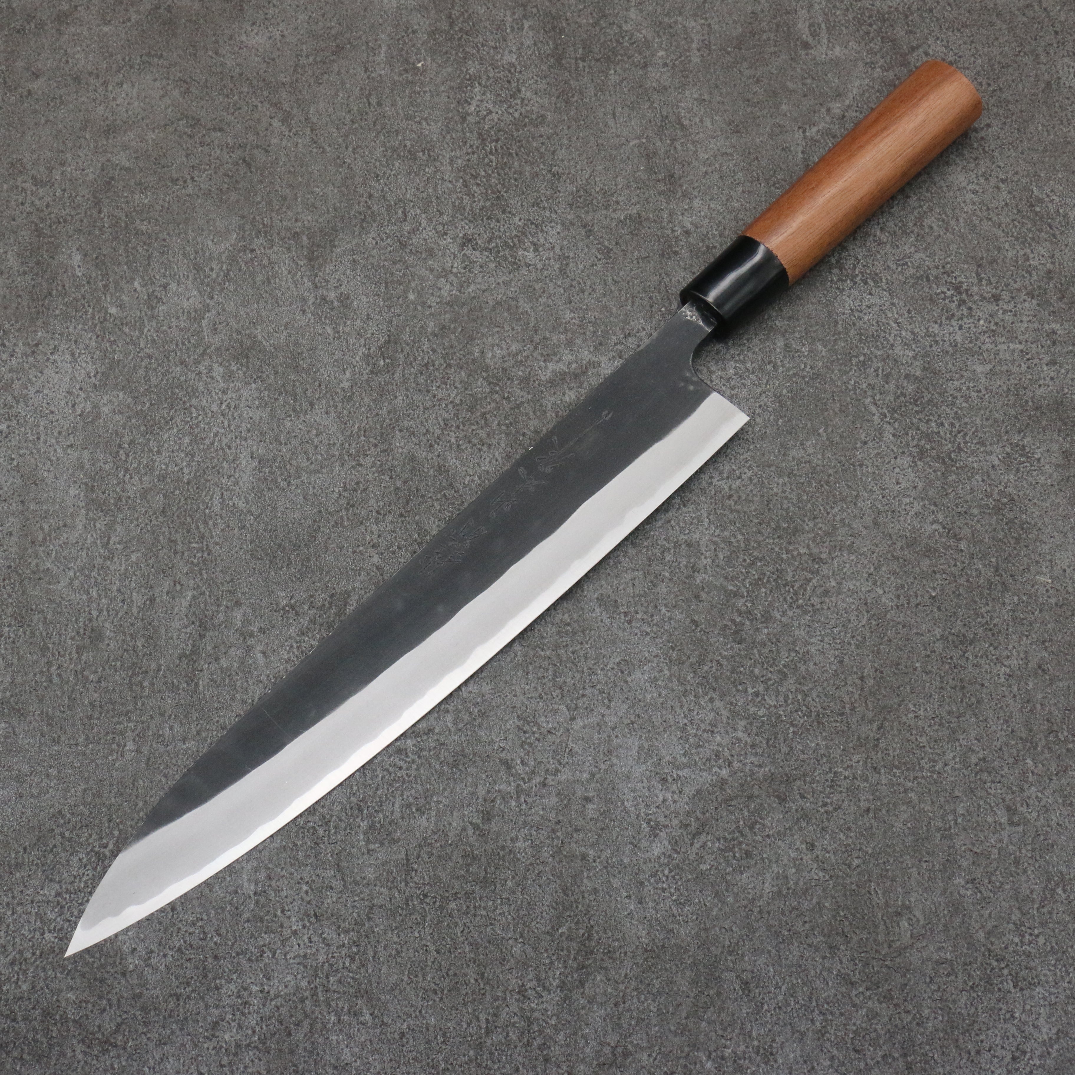 Nao Yamamoto Blue Steel Kurouchi Sujihiki 270mm Walnut Handle - Japanny - Best Japanese Knife