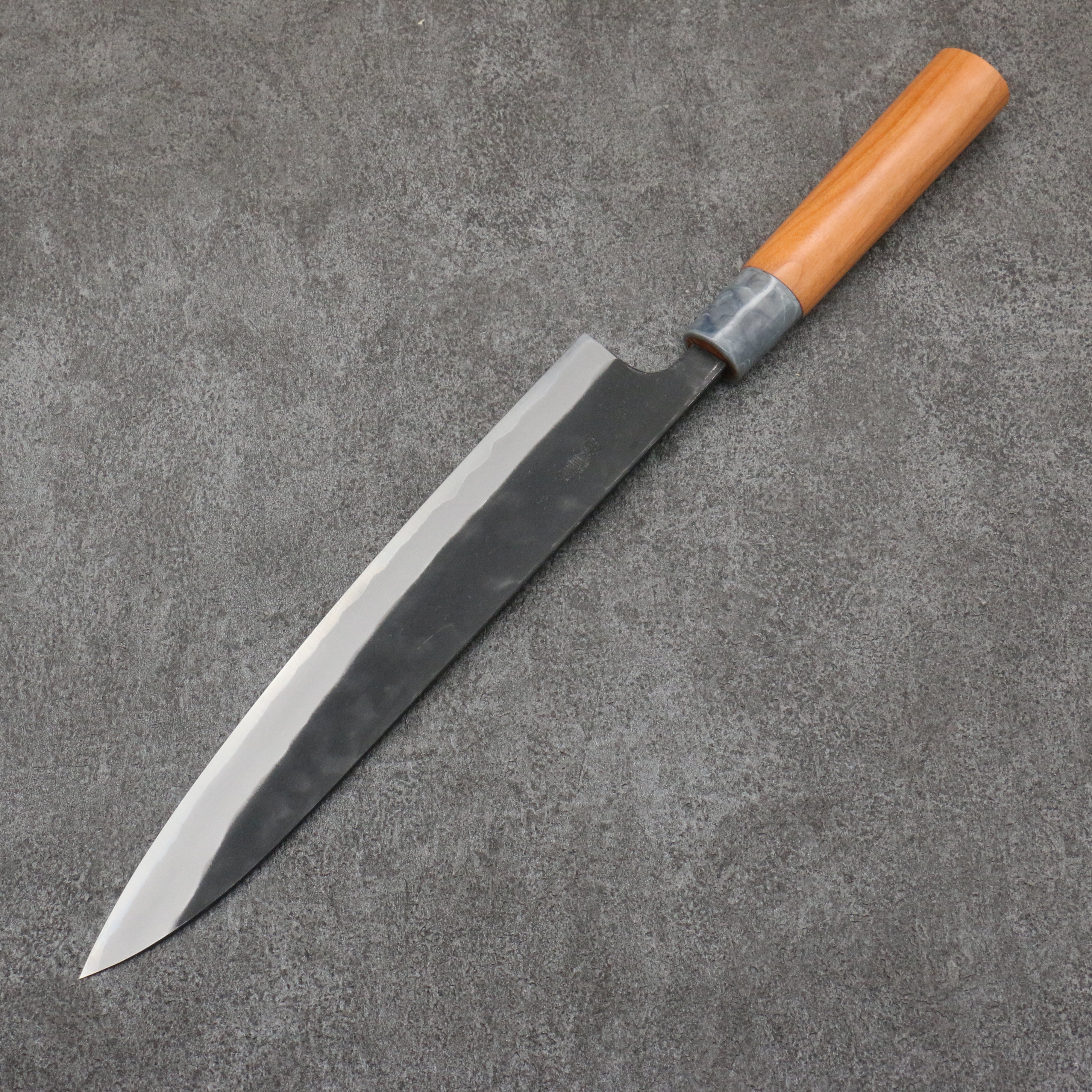 Nao Yamamoto White Steel No.2 Kurouchi Sujihiki 240mm Cherry Tree Handle - Japanny - Best Japanese Knife