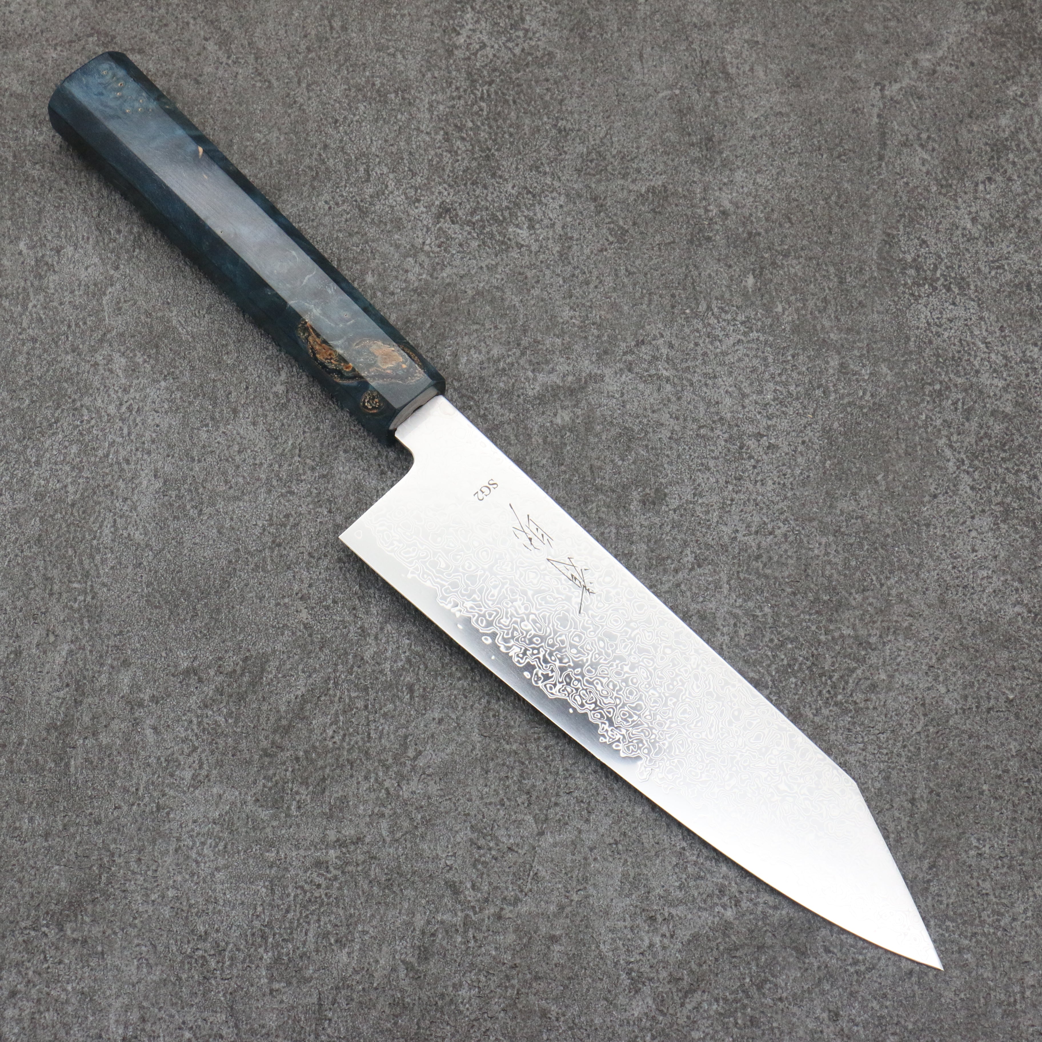 Seisuke SG2 Damascus Bunka 180mm Stabilized wood Handle - Japanny - Best Japanese Knife