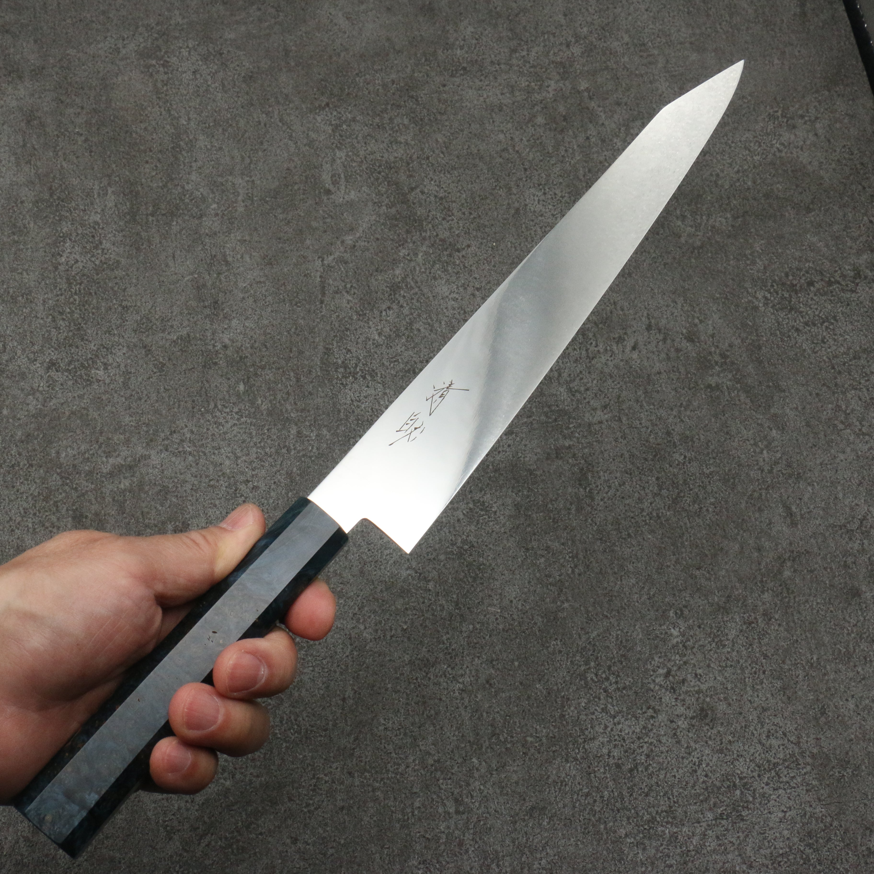 Seisuke VG10 Mirrored Finish Sujihiki 240mm Stabilized wood Handle - Japanny - Best Japanese Knife