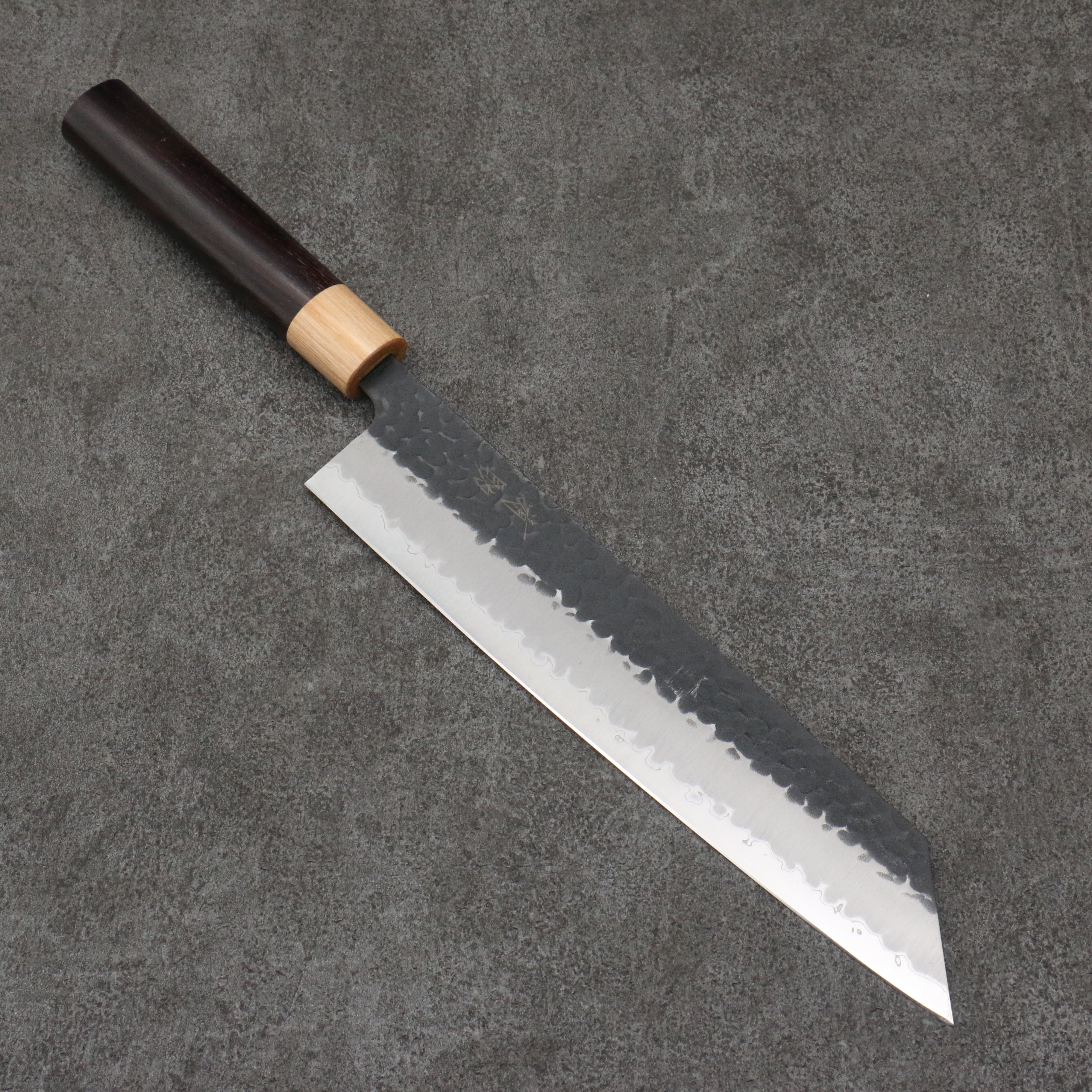 Seisuke Blue Super Hammered Kiritsuke Gyuto 240mm Shitan (ferrule: White Pakka wood) Handle - Japanny - Best Japanese Knife