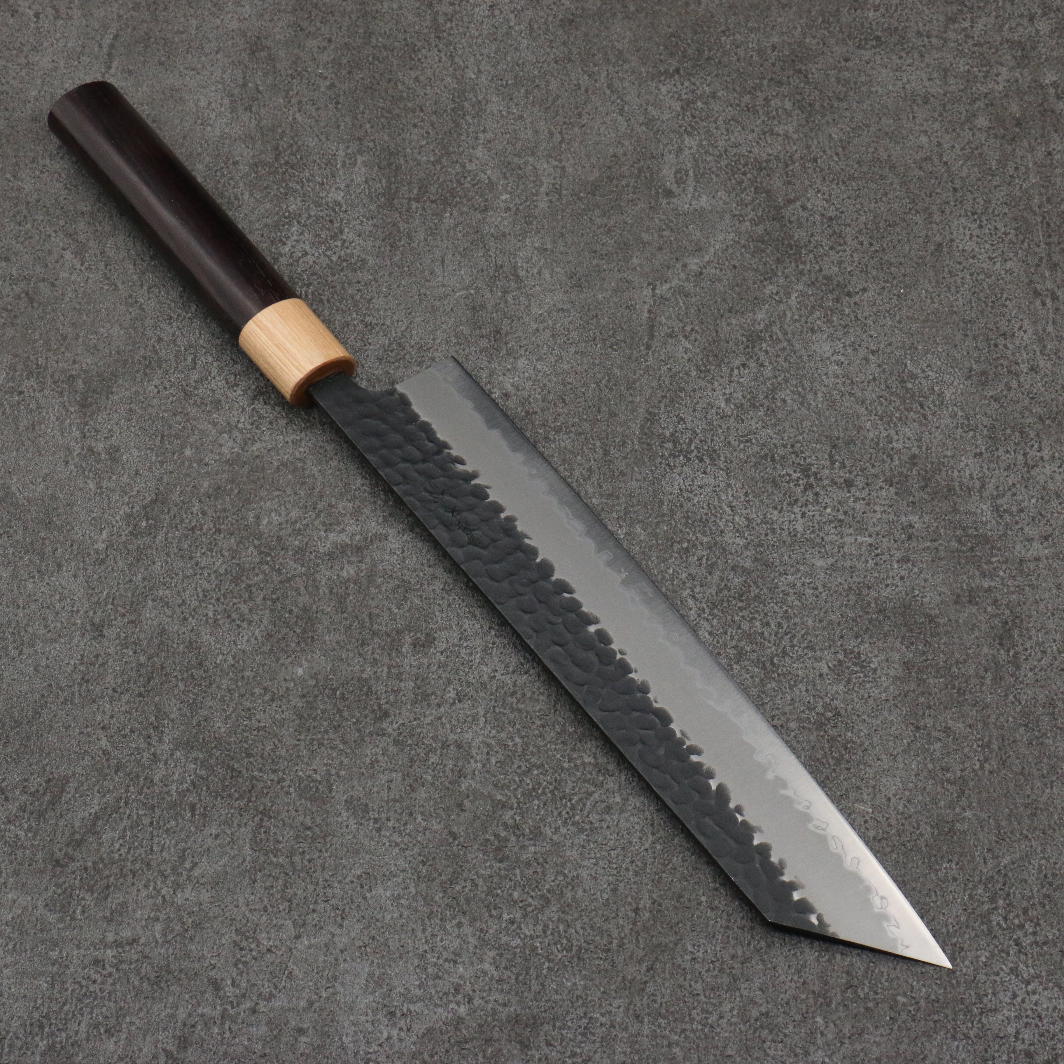 Seisuke Blue Super Hammered Kiritsuke Gyuto 240mm Shitan (ferrule: White Pakka wood) Handle - Japanny - Best Japanese Knife