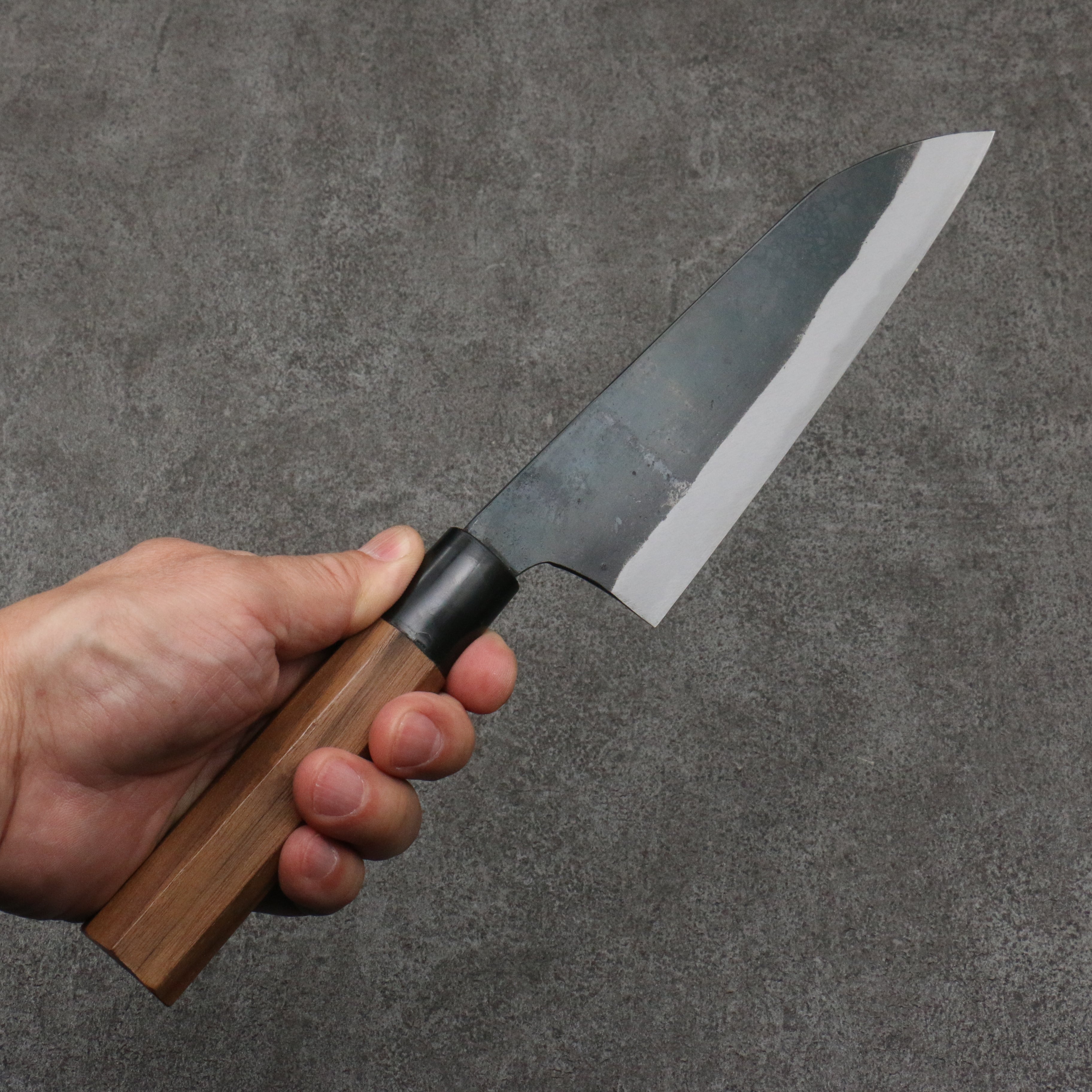 Daisuke Nishida White Steel No.1 Black Finished Santoku 165mm Cherry Tree Handle - Japanny - Best Japanese Knife