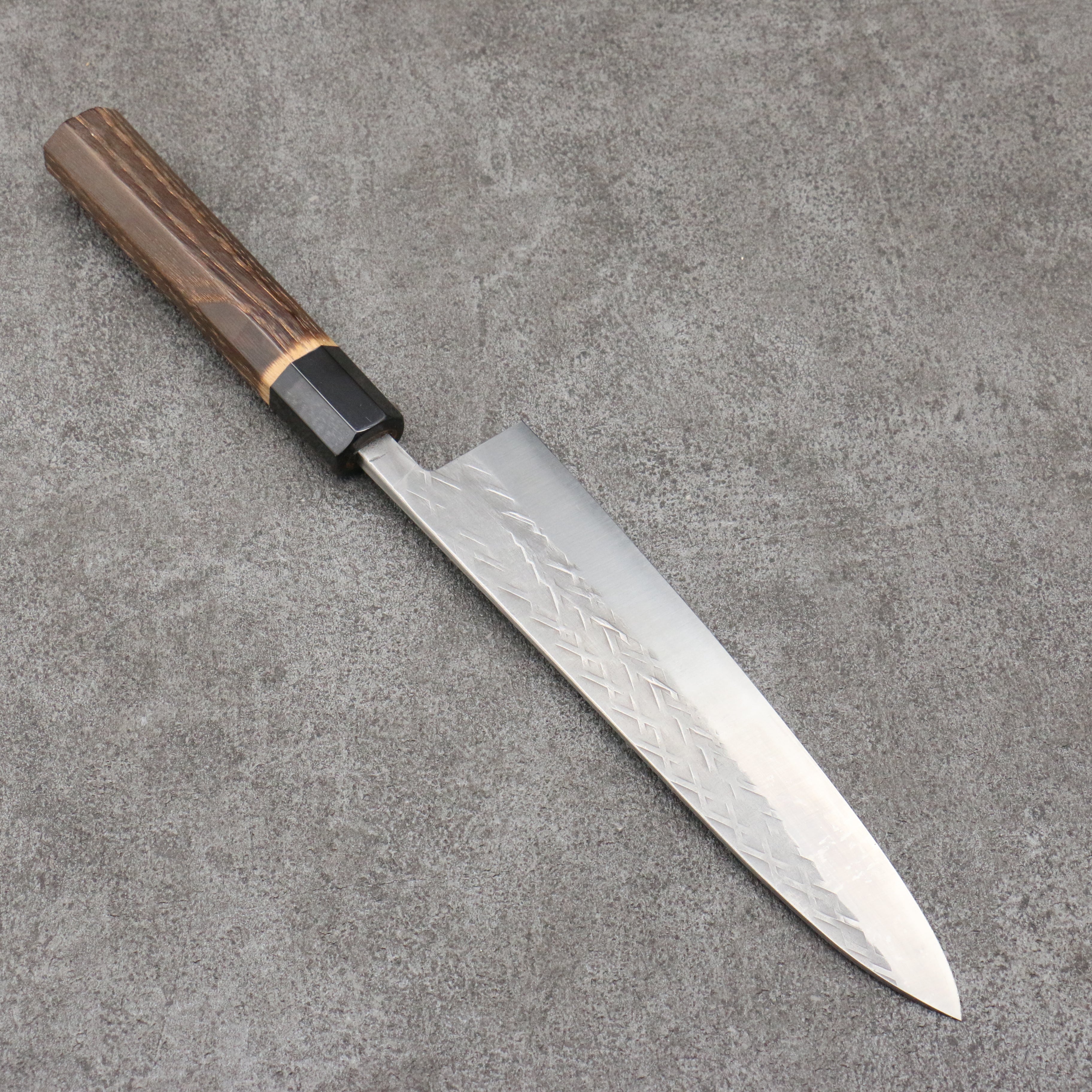 Tadafusa SLD Hammered Gyuto 210mm Burnt Walnut Handle - Japanny - Best Japanese Knife