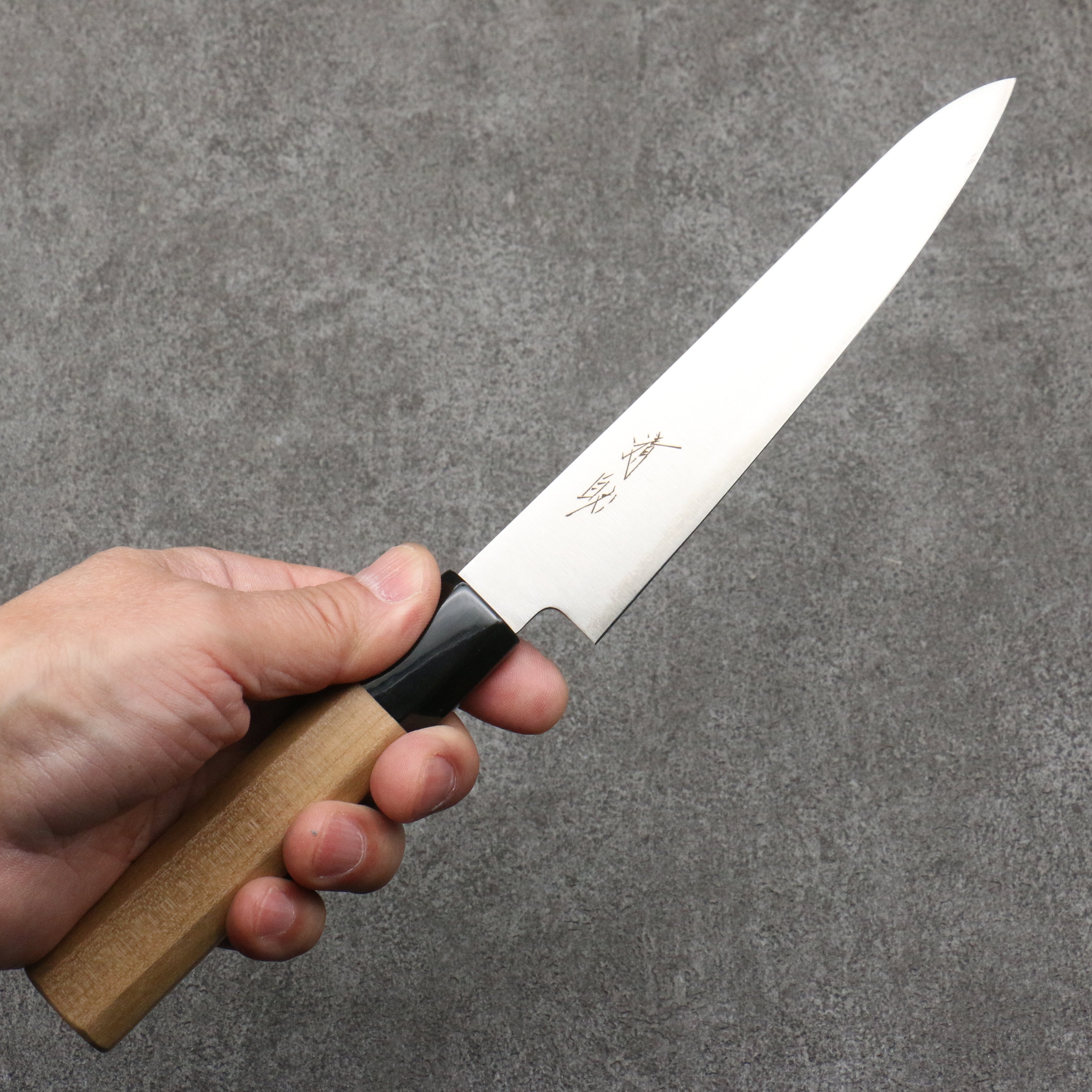 Seisuke Blue Super Migaki Polish Finish Petty-Utility 150mm Walnut Handle - Japanny - Best Japanese Knife