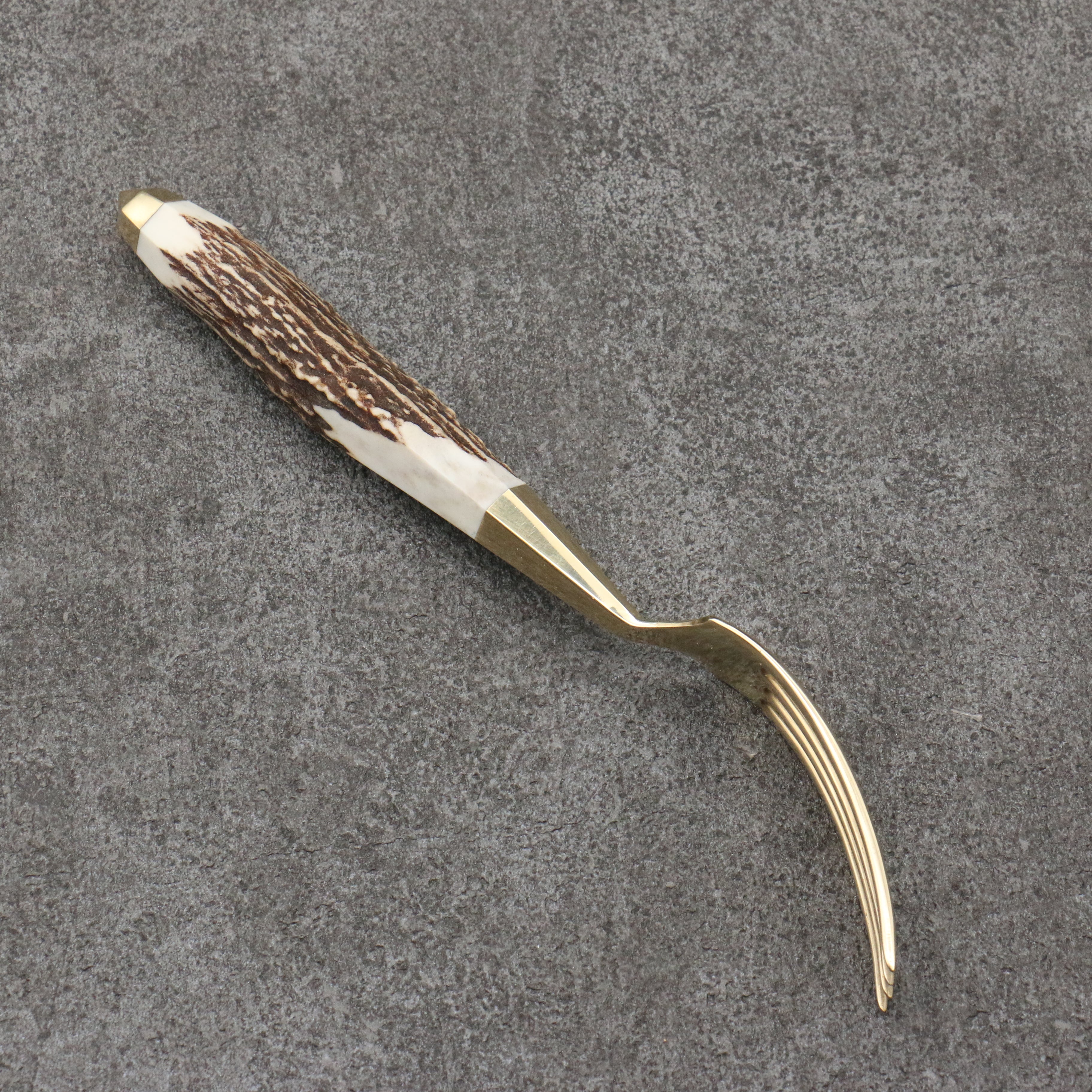 Meguru Stainless Steel Fork Stag Handle - Japanny - Best Japanese Knife