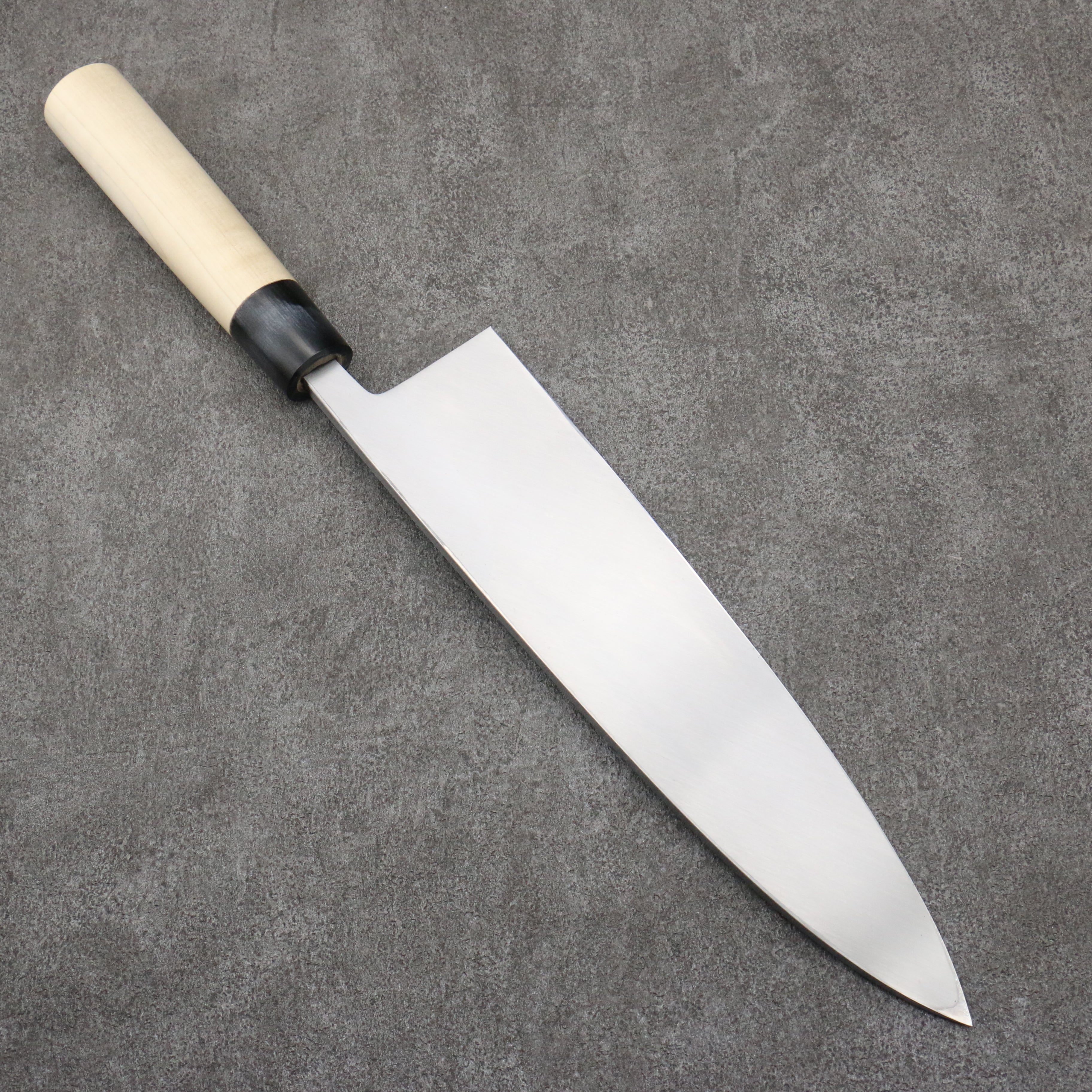 Sakai Takayuki Engraving by Kubota Nennensaisai White Steel No.2 Deba 300mm Magnolia Handle - Japanny - Best Japanese Knife
