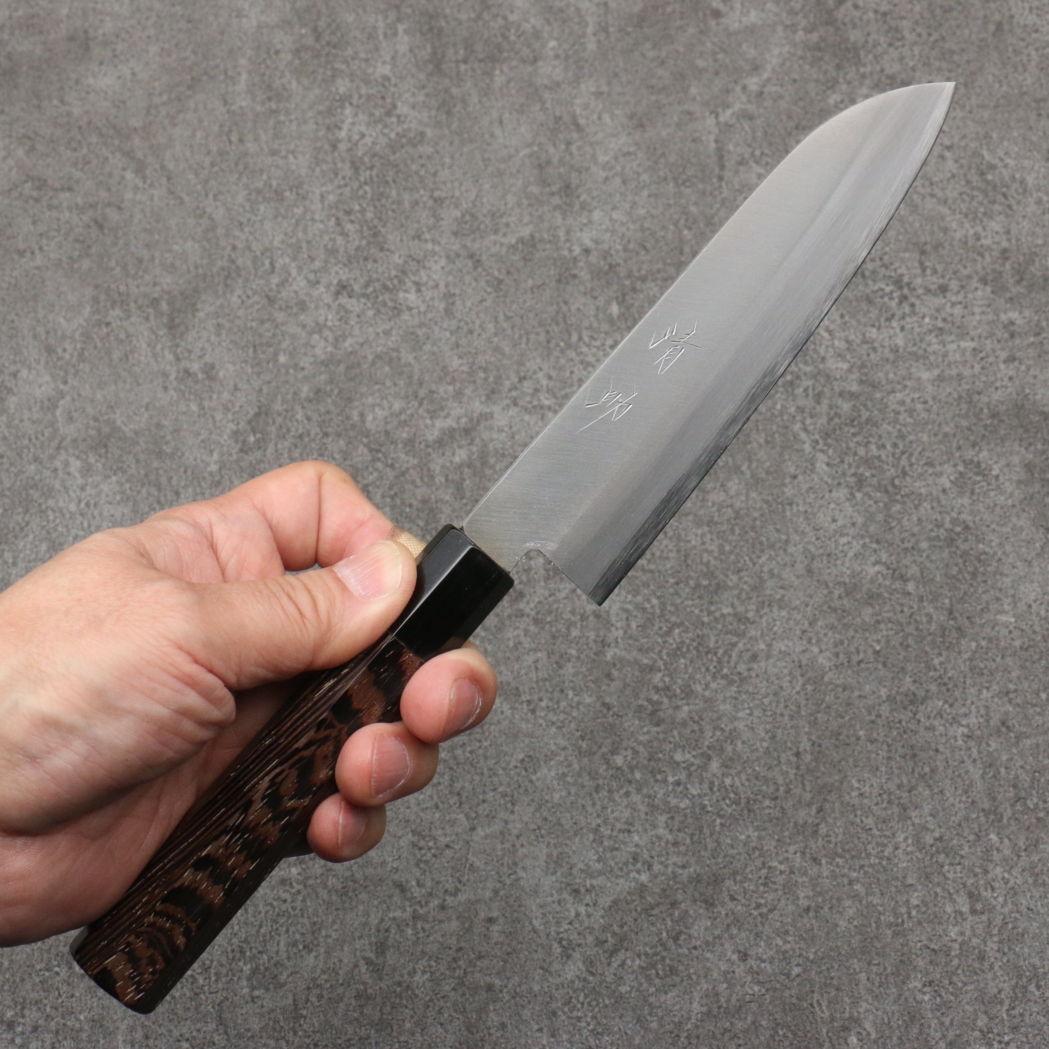 Seisuke Blue Super Small Santoku 140mm Wenge Handle - Japanny - Best Japanese Knife