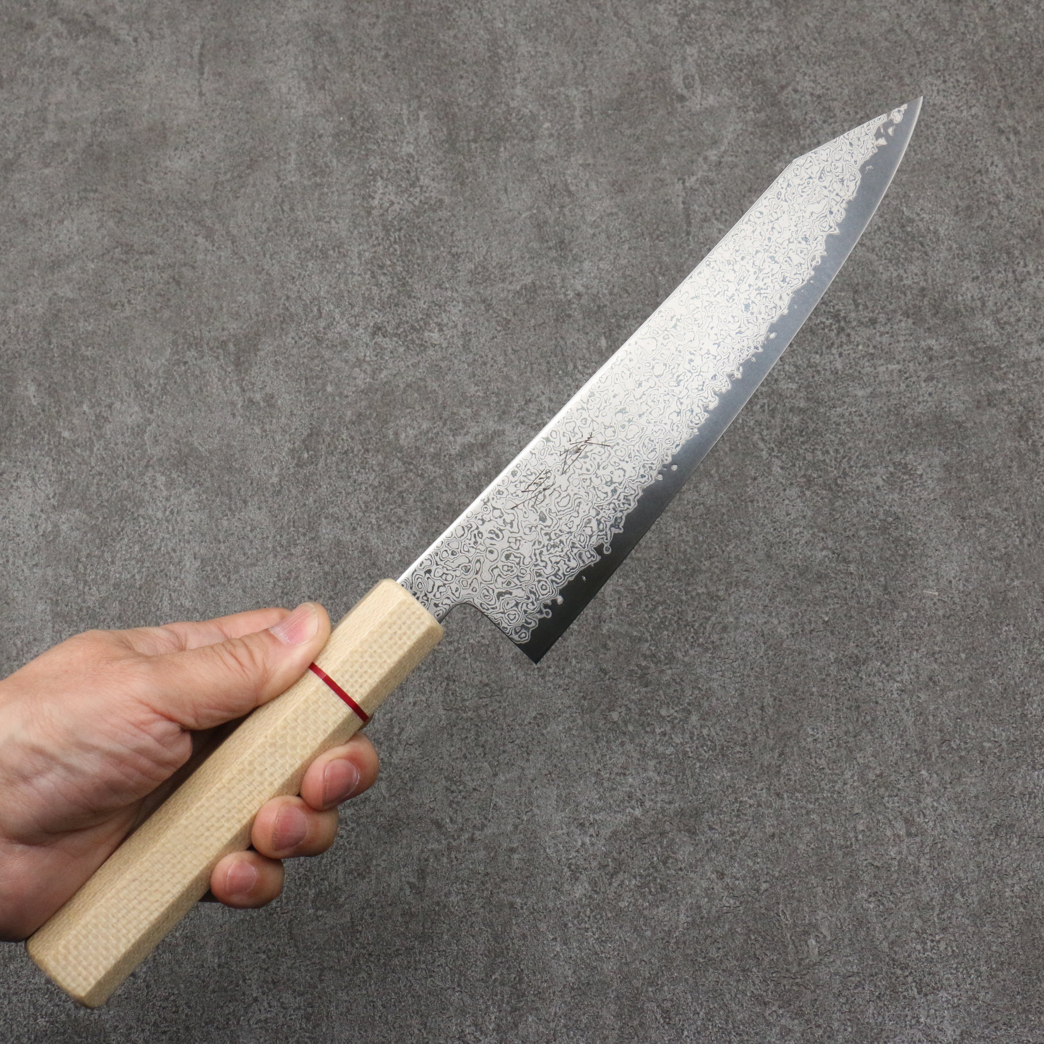 Seisuke VG10 Damascus Kiritsuke Gyuto 210mm White Micarta Handle - Japanny - Best Japanese Knife