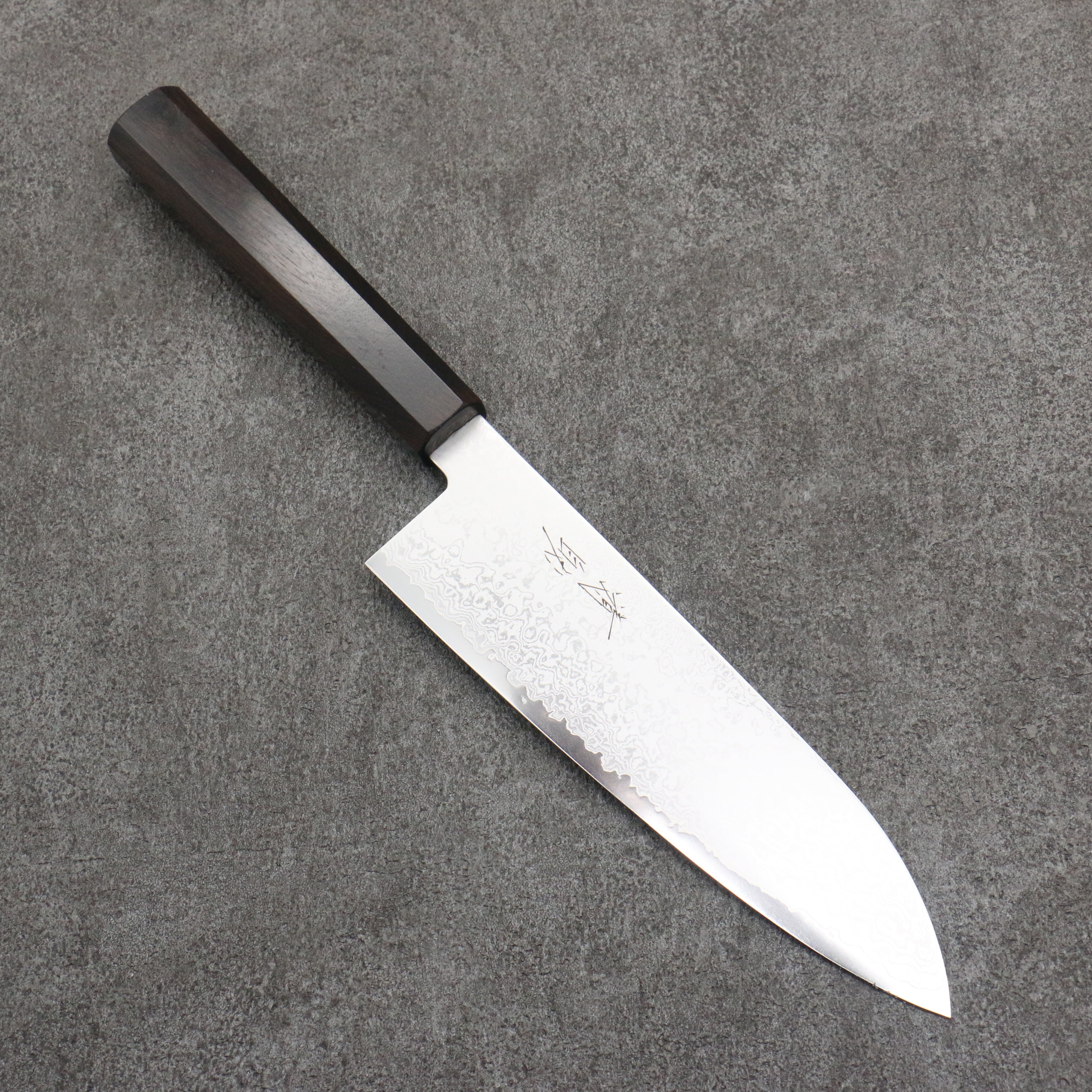 Seisuke VG10 Damascus Santoku 180mm Ebony Wood Handle - Japanny - Best Japanese Knife