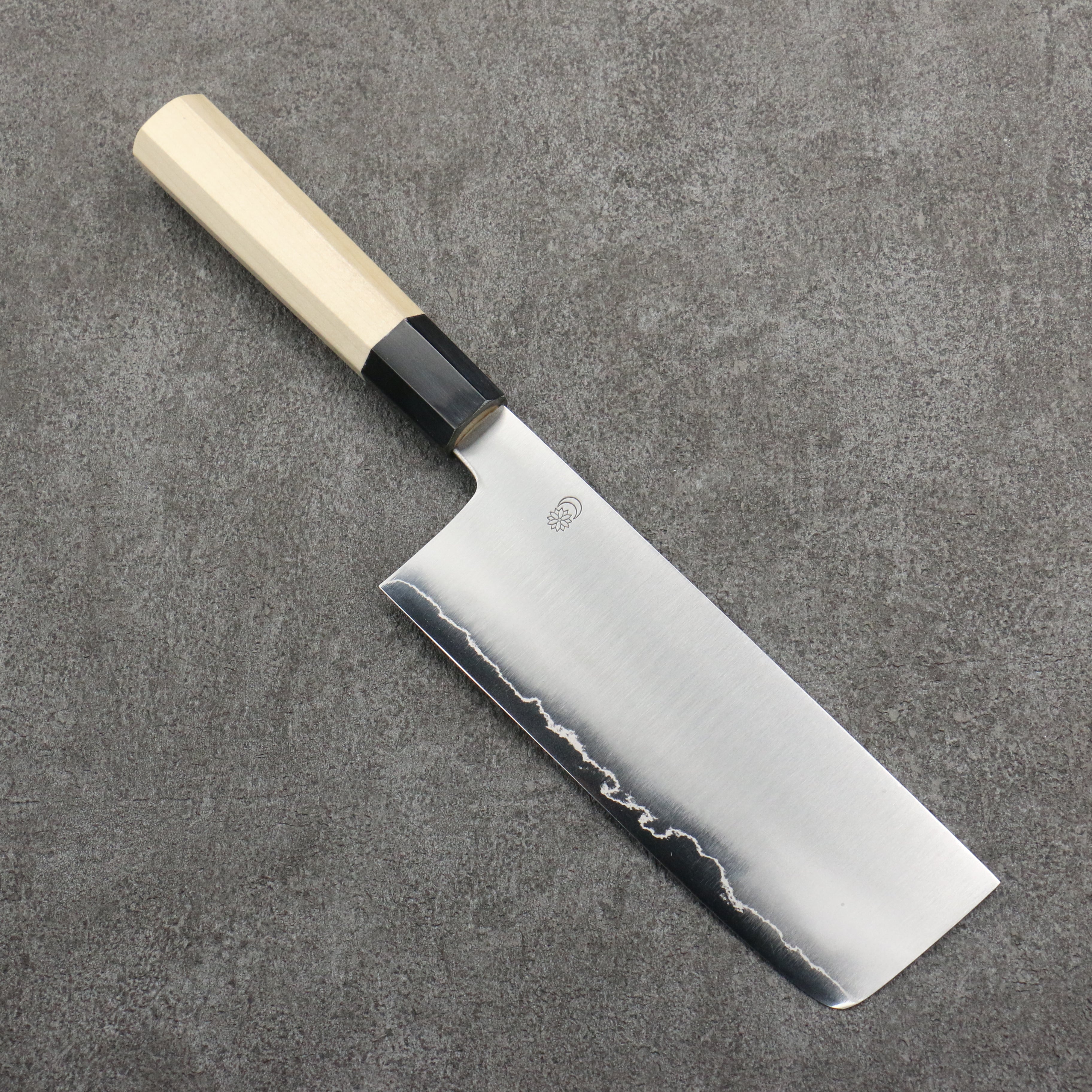 Kikuzuki Silver Steel No.3 Bokashi Nakiri 180mm Magnolia Handle - Japanny - Best Japanese Knife