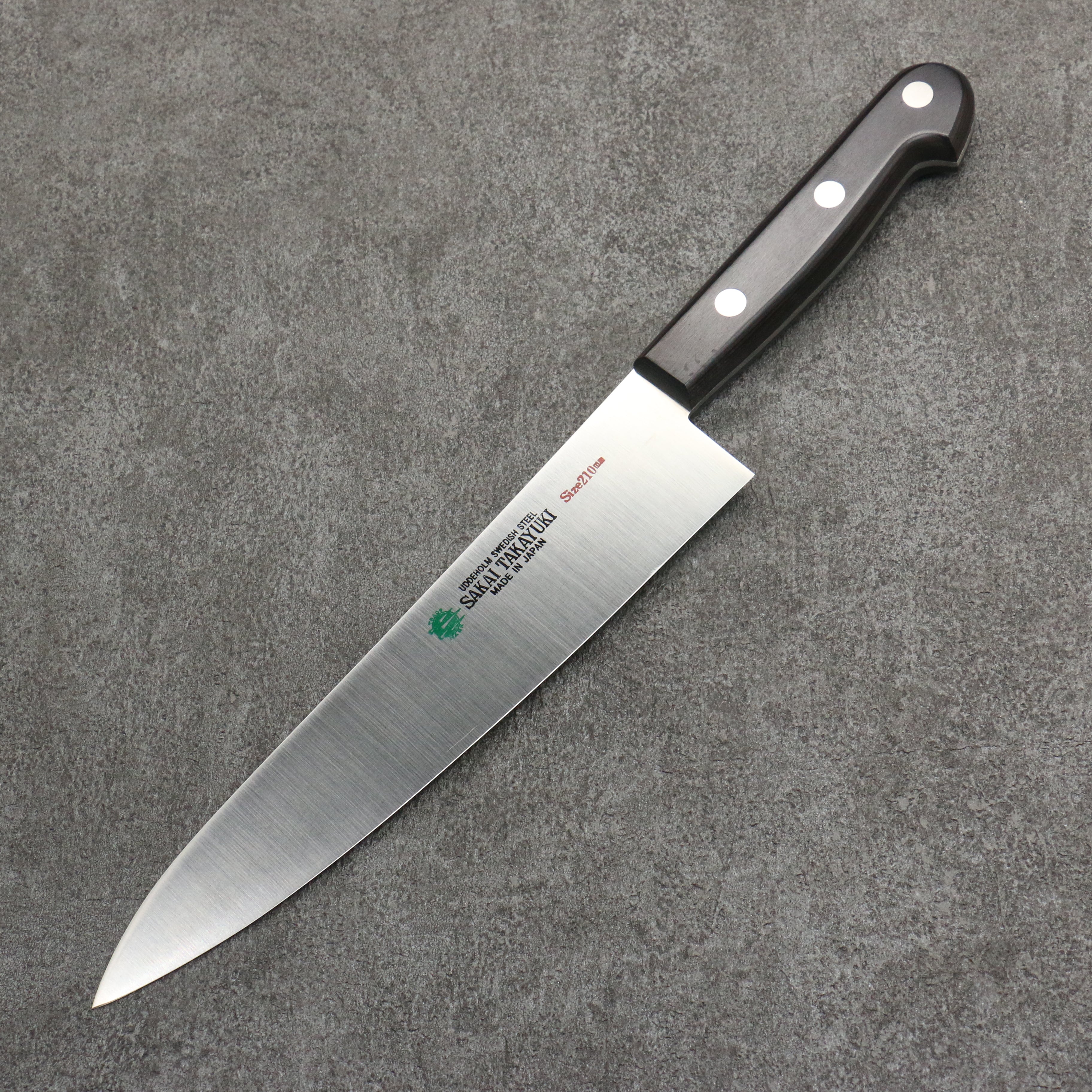 Sakai Takayuki Grand Chef Swedish Steel-stn Gyuto 210mm Black Pakka wood Handle - Japanny - Best Japanese Knife