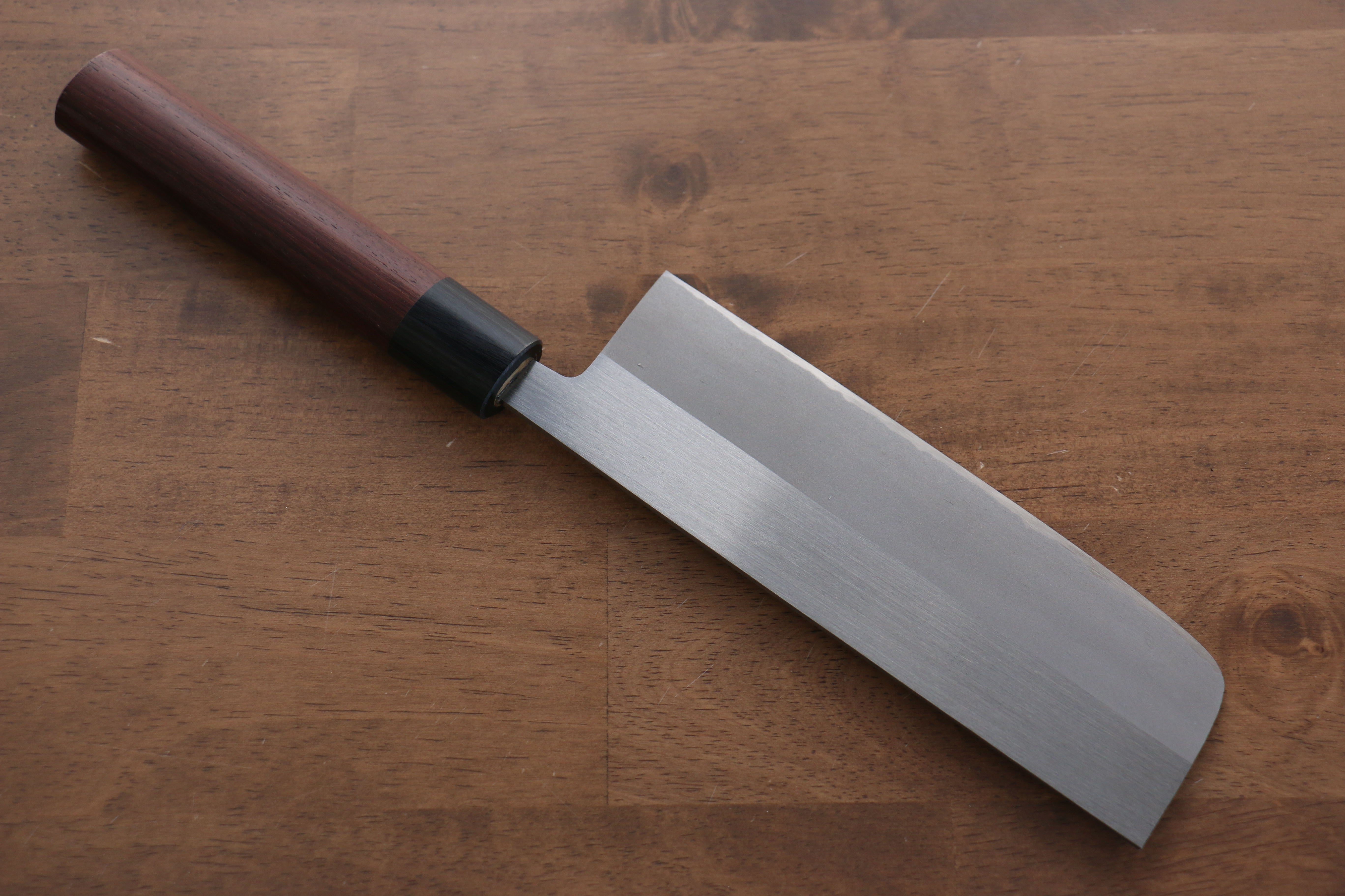 Jikko White Steel No.2 Migaki Finished Nakiri 165mm Shitan Handle - Japanny - Best Japanese Knife
