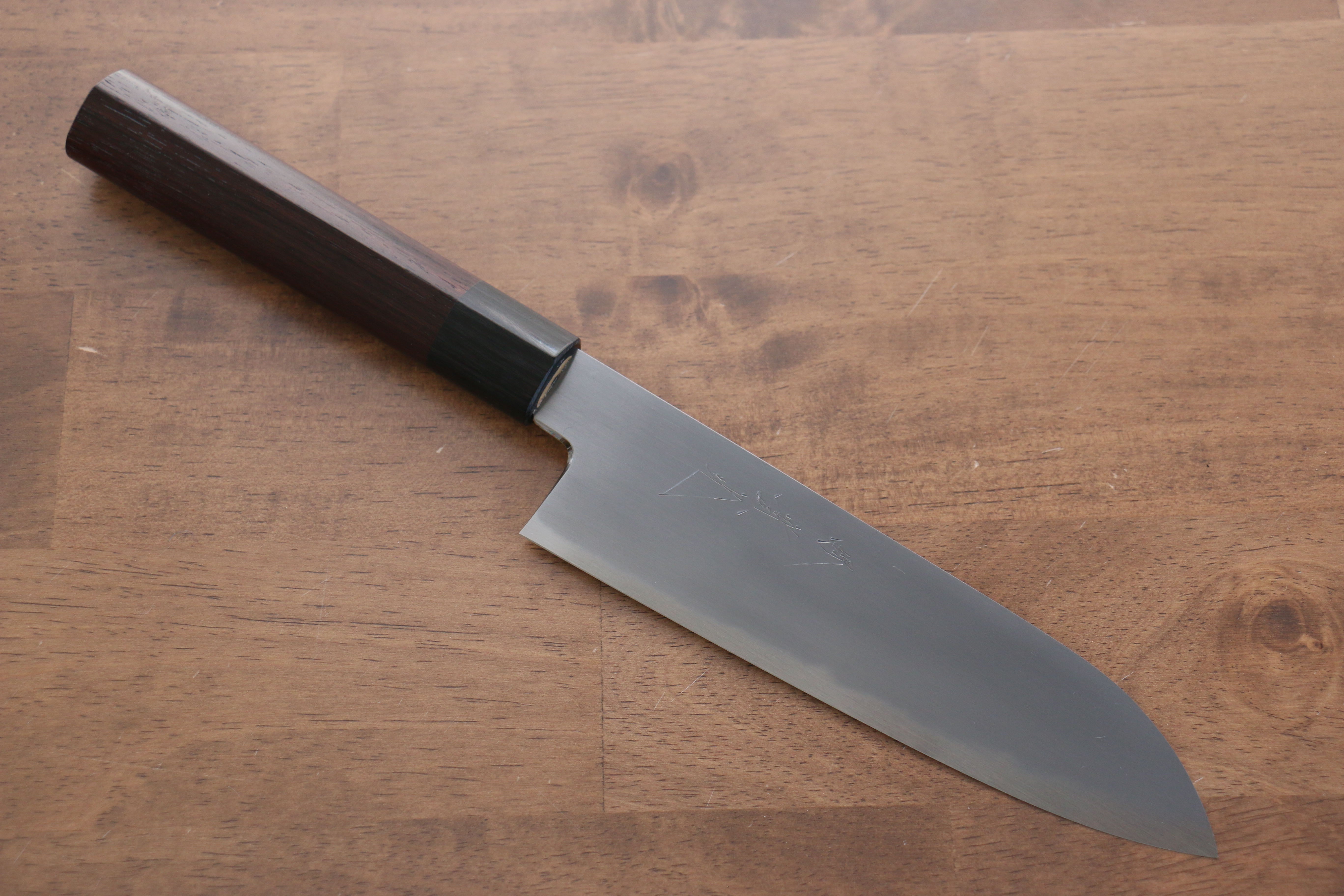 Jikko White Steel No.2 Santoku 180mm Shitan Handle - Japanny - Best Japanese Knife