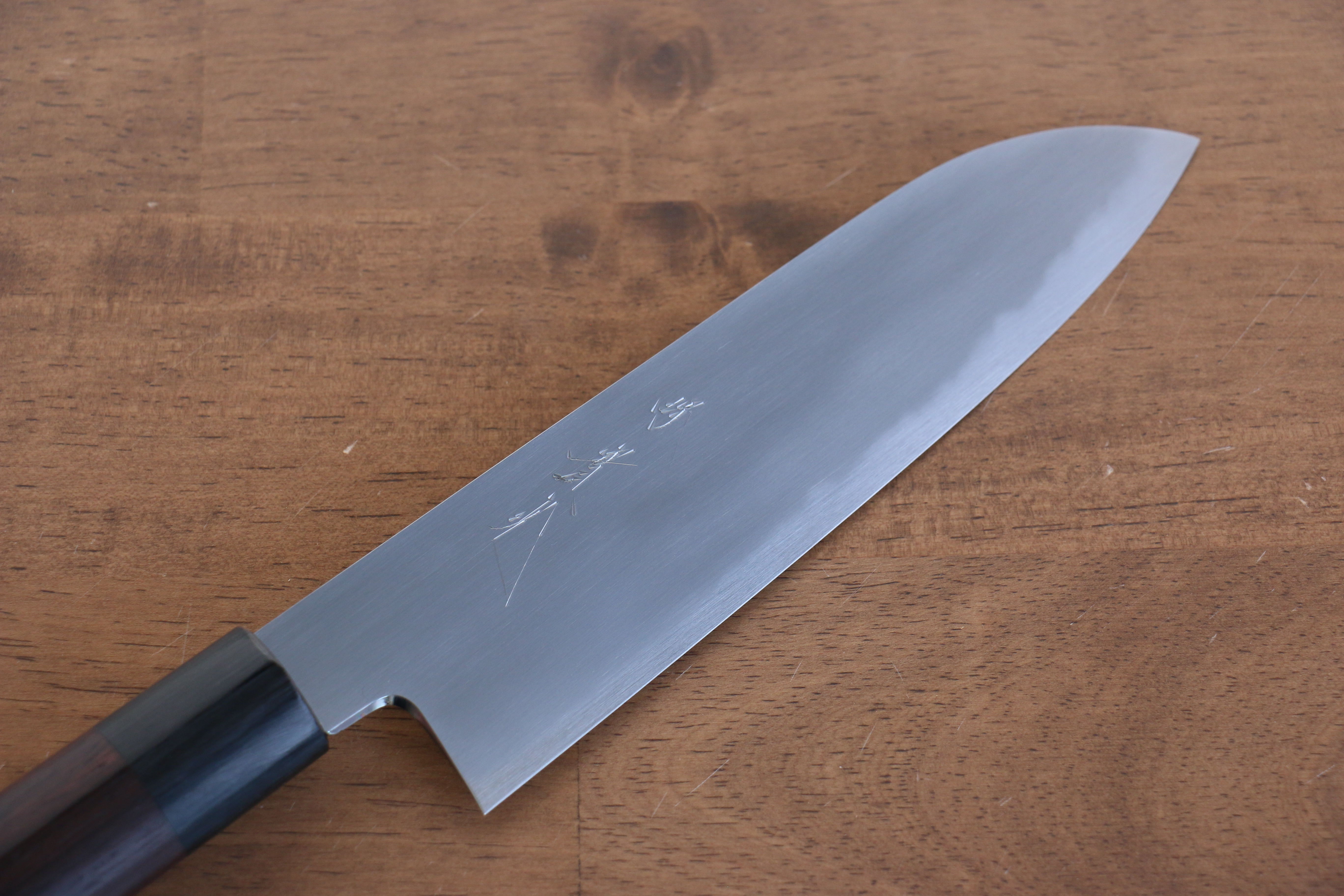 Jikko White Steel No.2 Santoku 180mm Shitan Handle - Japanny - Best Japanese Knife