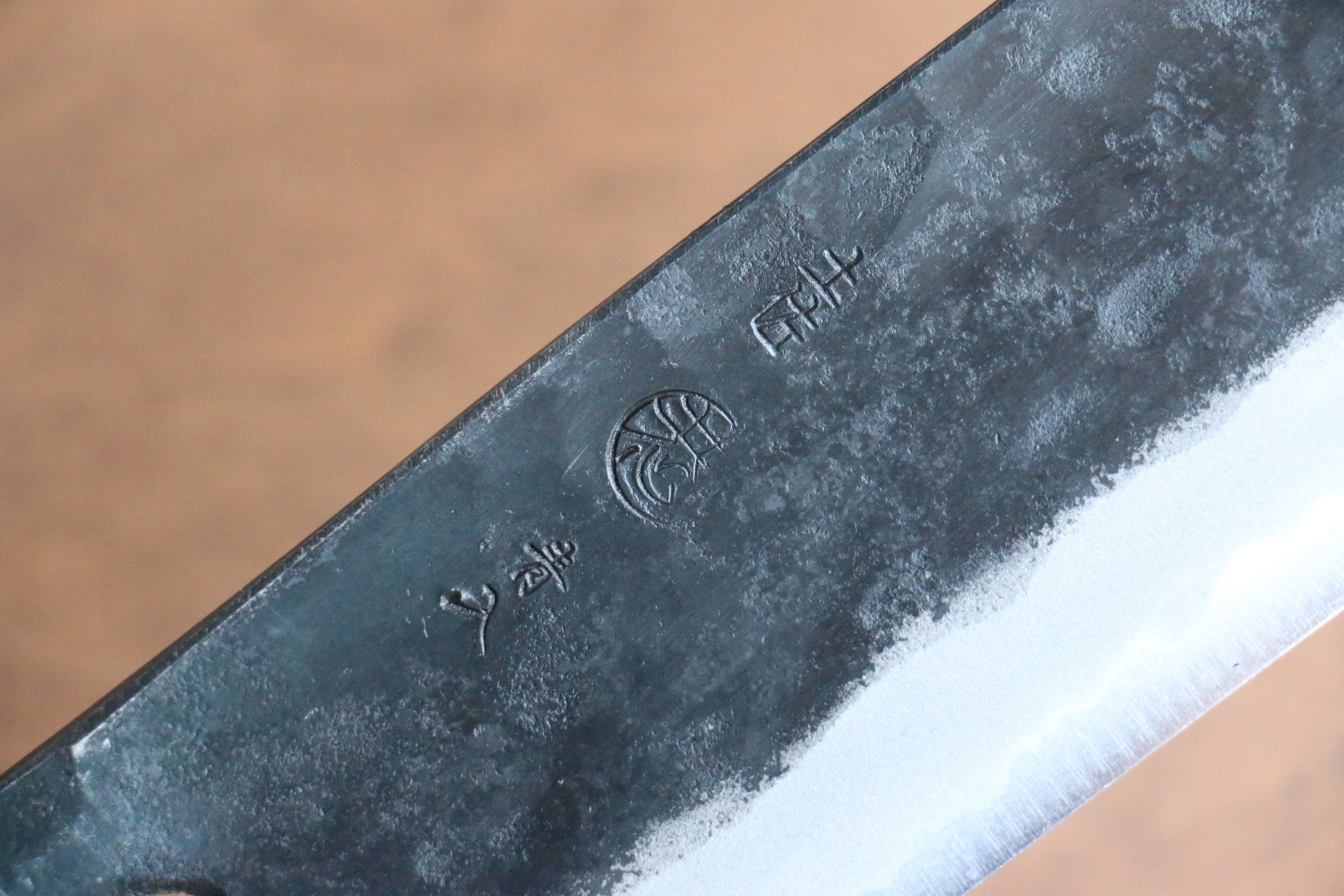 Kyohei Shindo Blue Steel Black Finished Nakiri 165mm Live oak Lacquered Handle - Japanny - Best Japanese Knife