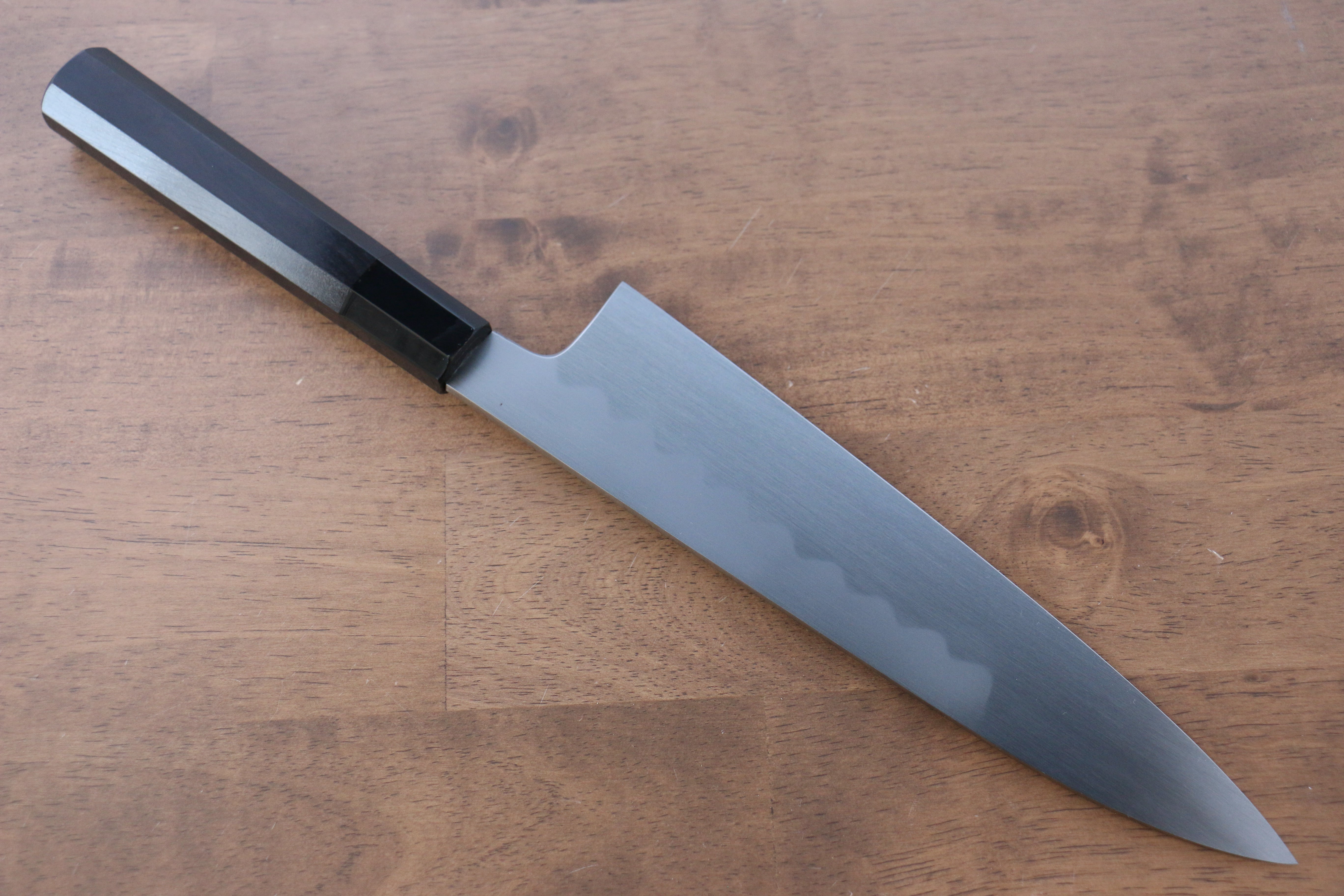 Jikko Honyaki White Steel No.3 Kasumitogi Gyuto 210mm Ebony Wood Handle - Japanny - Best Japanese Knife