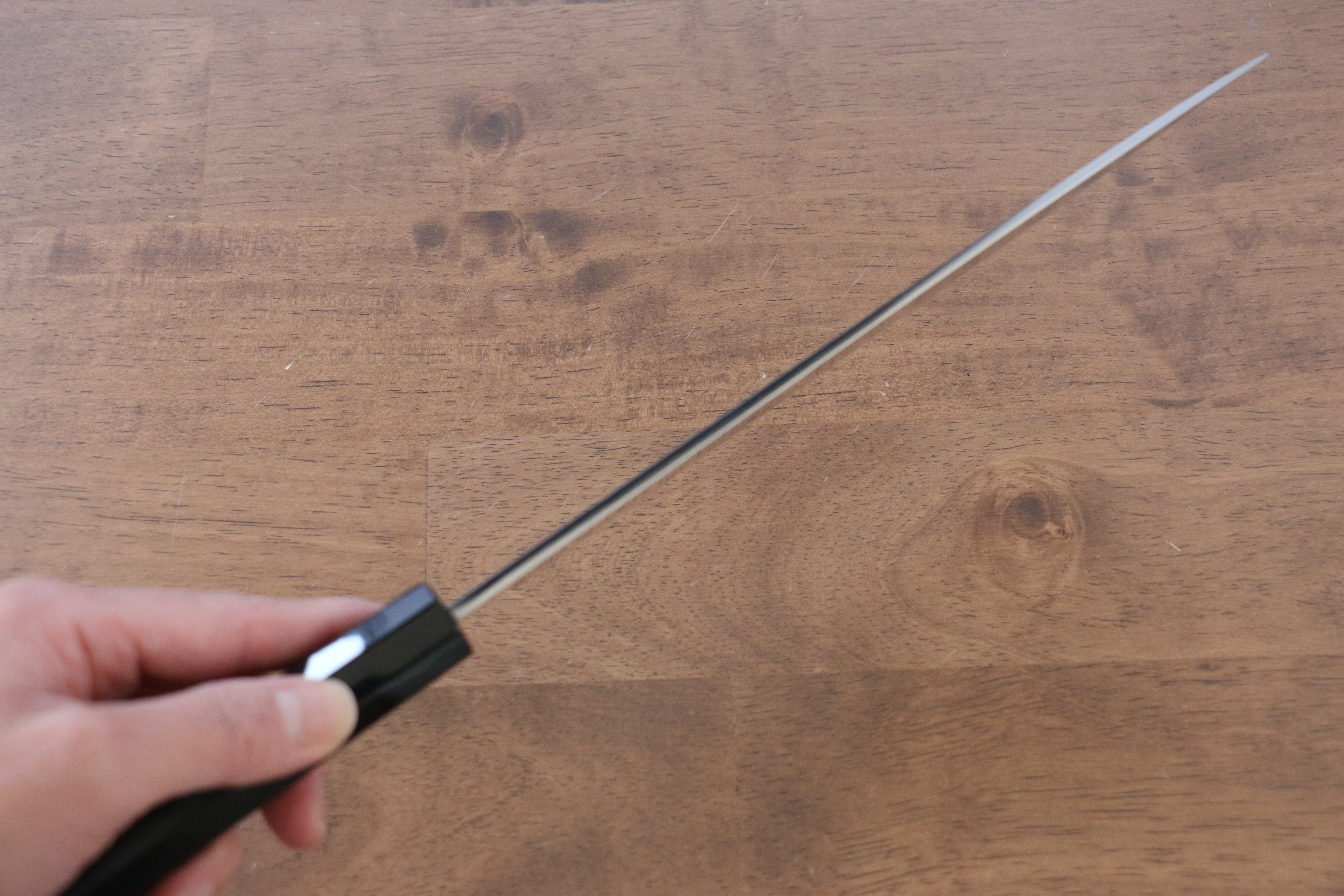 Jikko Honyaki White Steel No.3 Kasumitogi Gyuto 210mm Ebony Wood Handle - Japanny - Best Japanese Knife