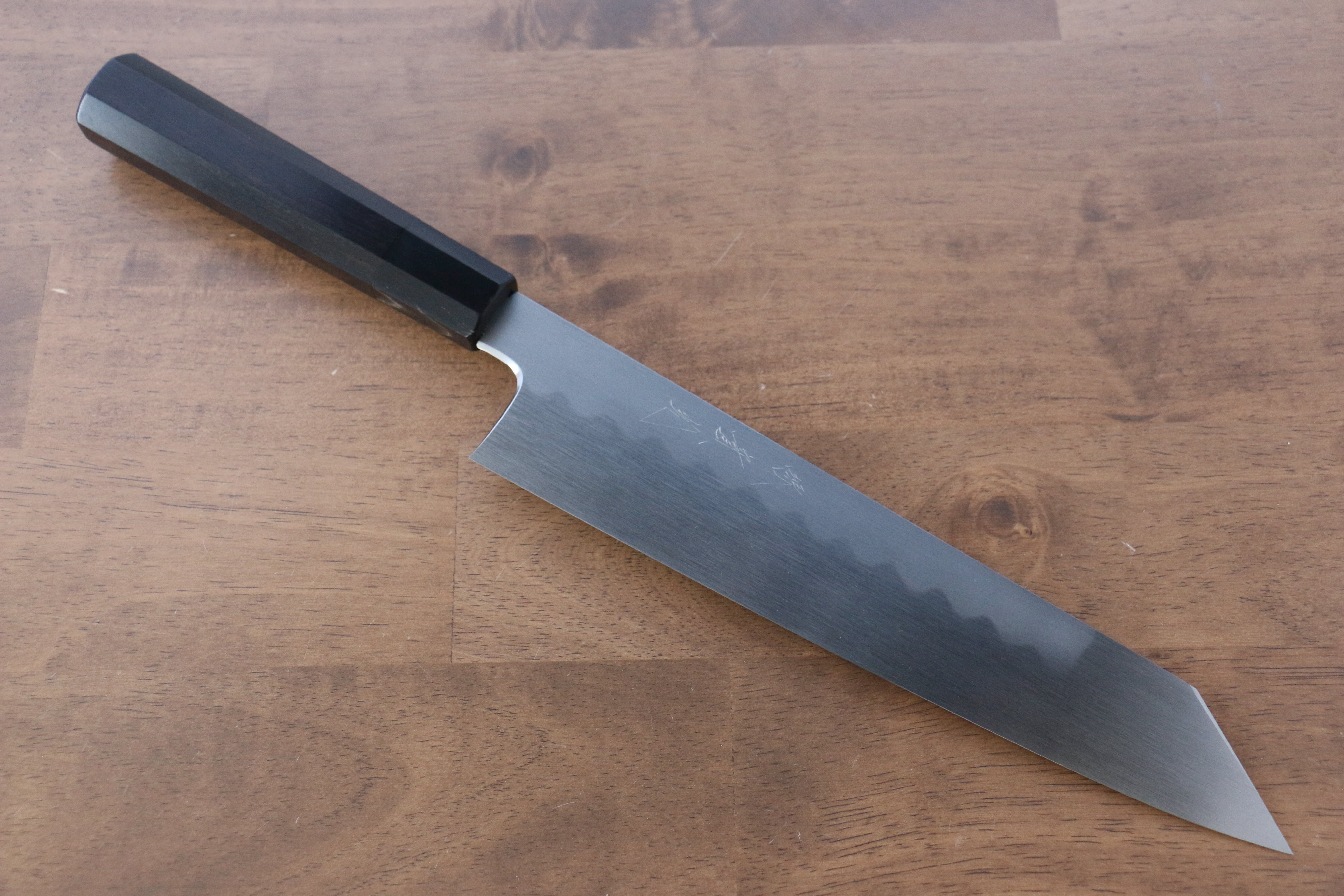 Jikko Honyaki White Steel No.3 Kasumitogi Kiritsuke Gyuto 240mm Ebony Wood Handle - Japanny - Best Japanese Knife