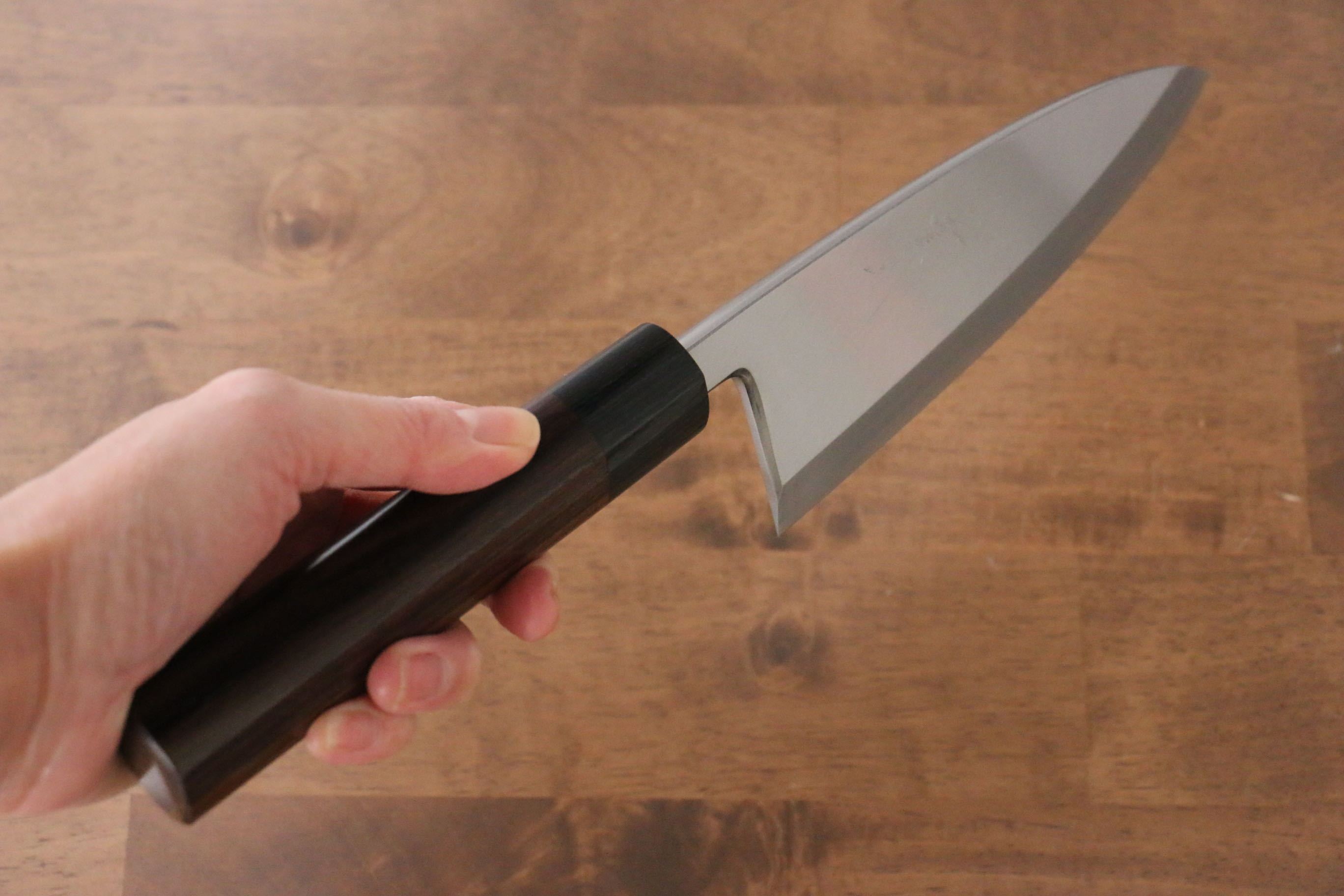 Jikko Silver Steel No.3 Deba 165mm Shitan Handle - Japanny - Best Japanese Knife