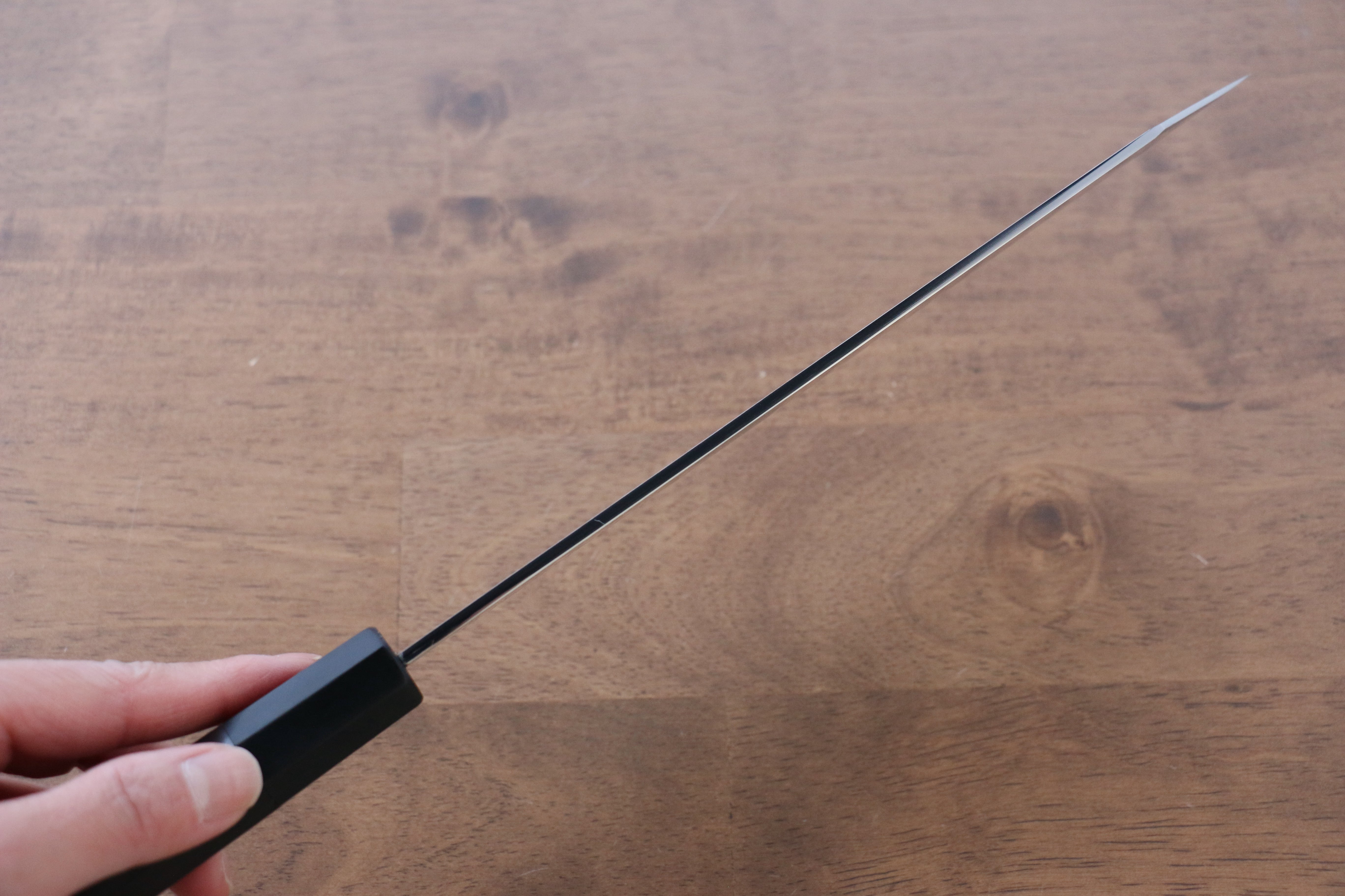 Jikko Honyaki White Steel No.3 Kasumitogi Kiritsuke Gyuto 210mm Ebony Wood Handle - Japanny - Best Japanese Knife