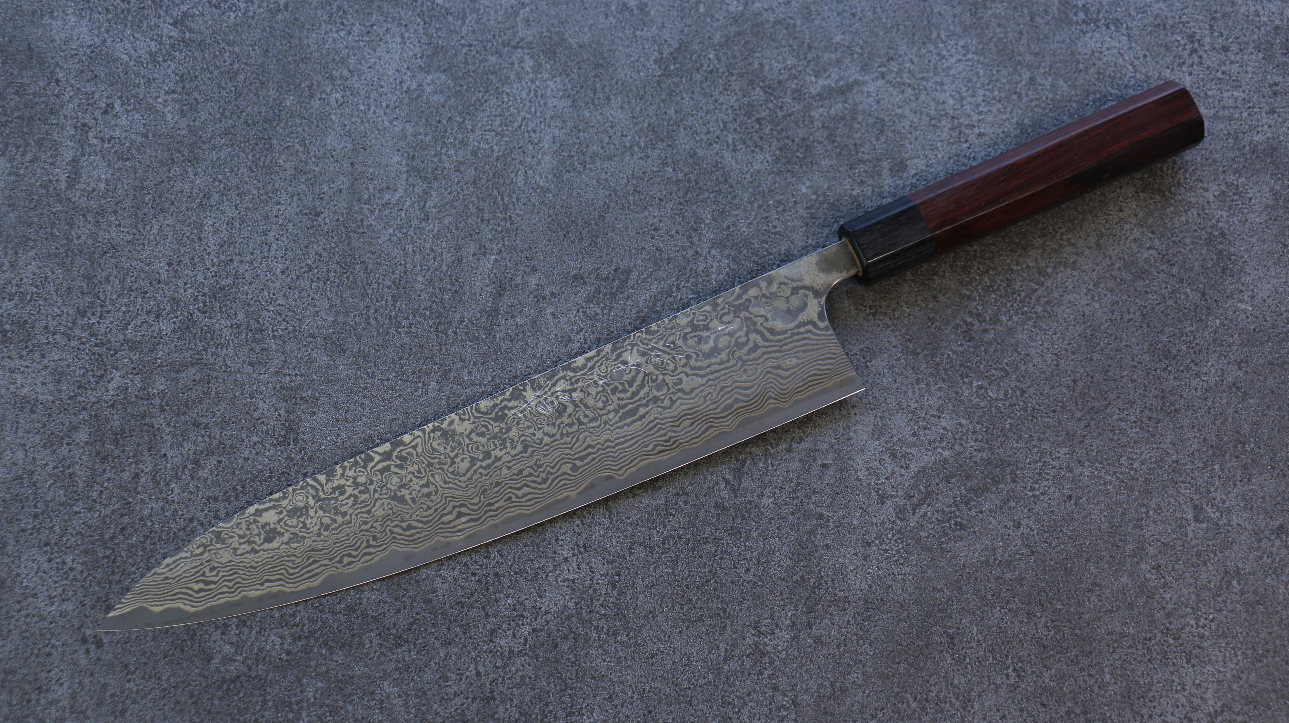 Nao Yamamoto SG2 Black Damascus Gyuto 270mm Shitan Handle - Japanny - Best Japanese Knife