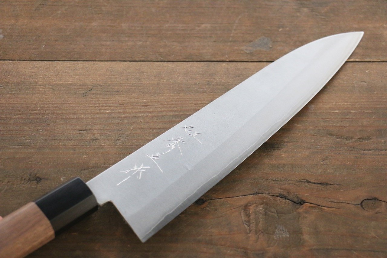 Shigeki Tanaka Silver Steel No.3 Nashiji Gyuto 210mm Walnut Handle - Japanny - Best Japanese Knife